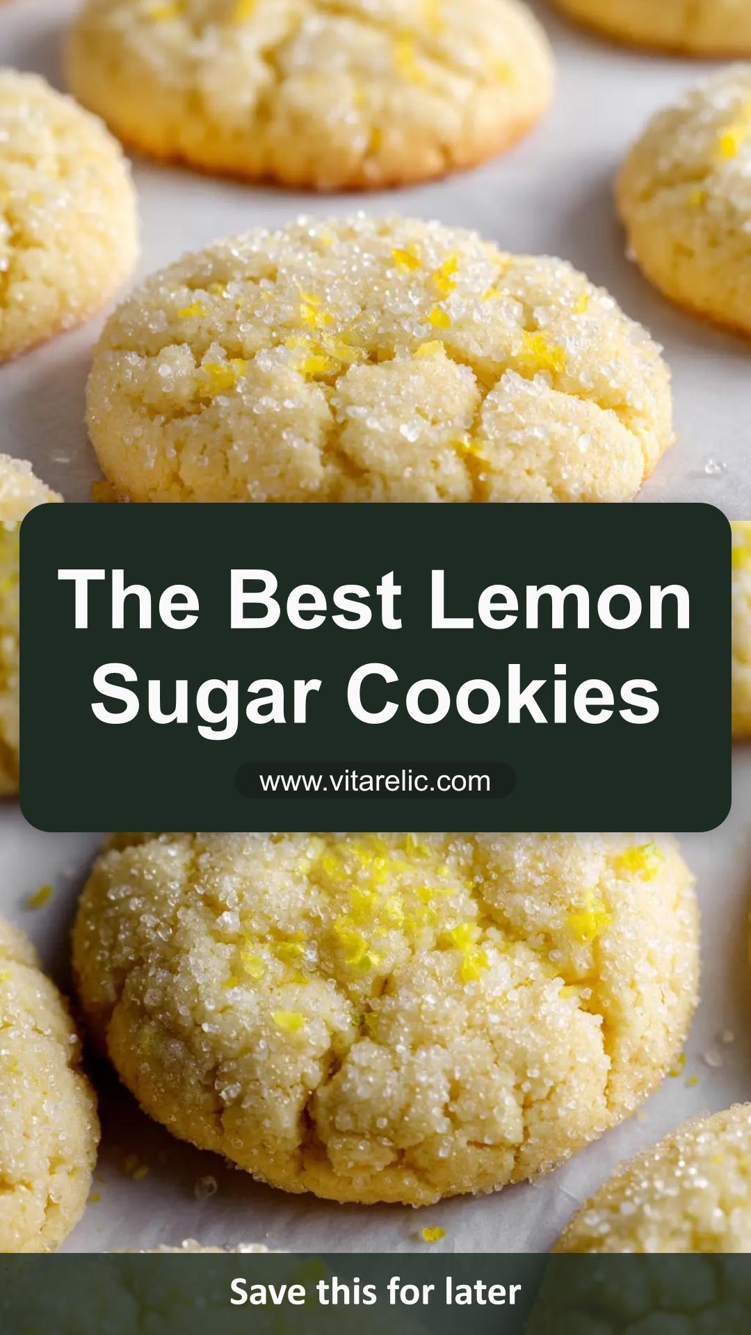 Soft Baked Lemon Sugar Cookies With Coarse Sugar — pin 1