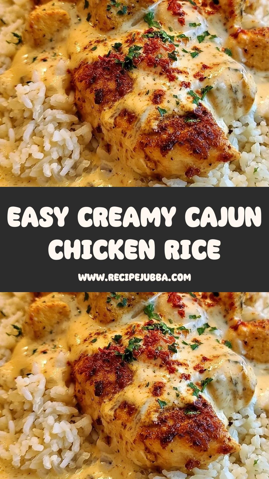 Creamy Cajun Chicken & Rice with Fluffy Long-Grain Rice — pin 1
