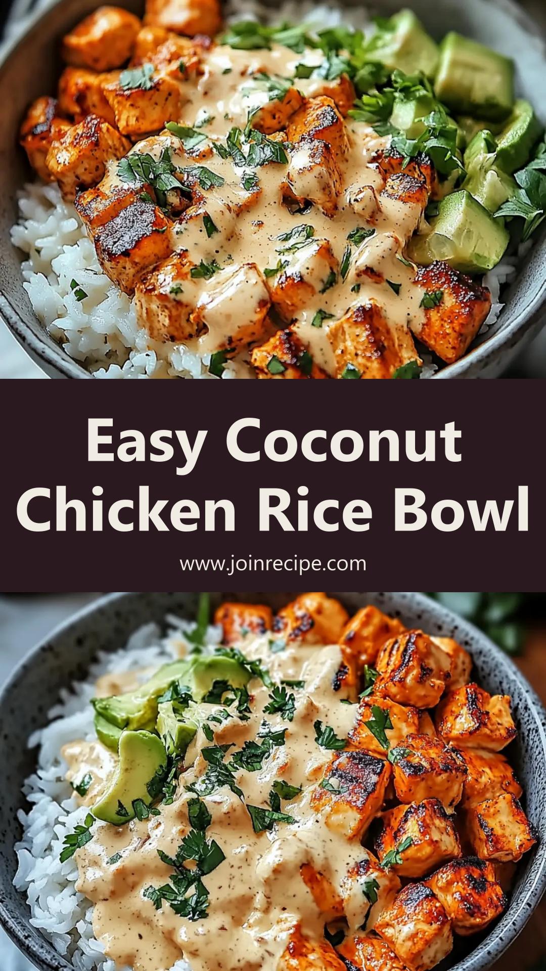 Coconut Chicken Rice Bowl: Quick Tropical Meal in 30 Minutes — pin 2