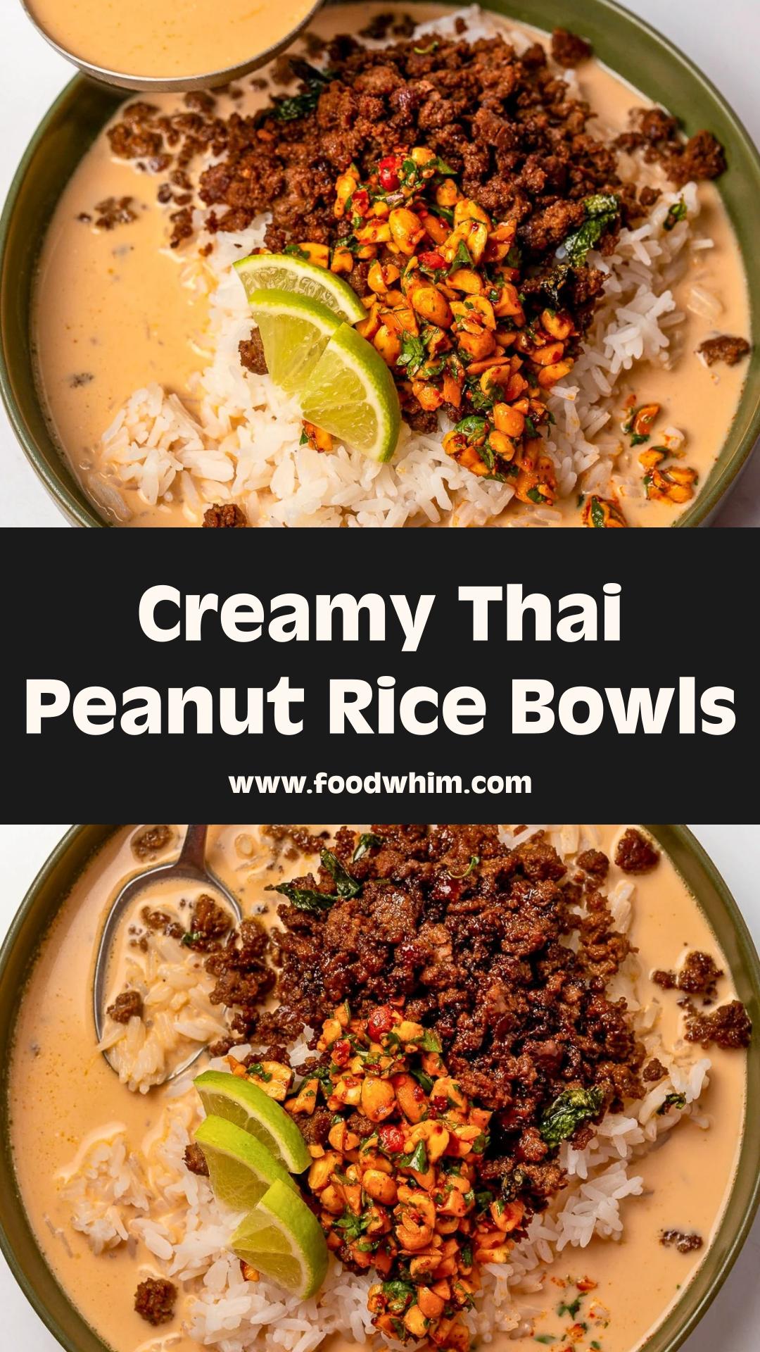 Thai Peanut Brothy Rice Bowls with Coconut Curry Broth — pin 2