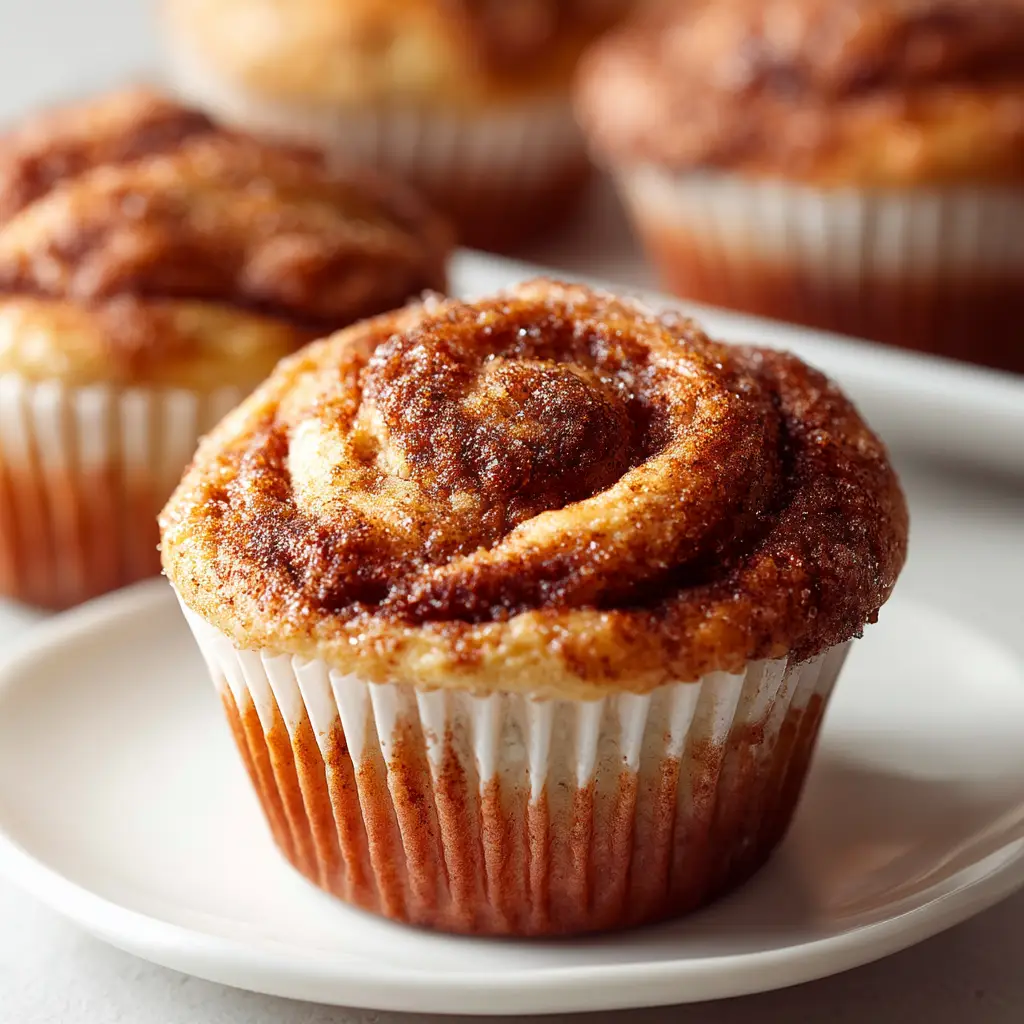 Cinnamon Roll Protein Muffins with Cinnamon Swirl and Glaze