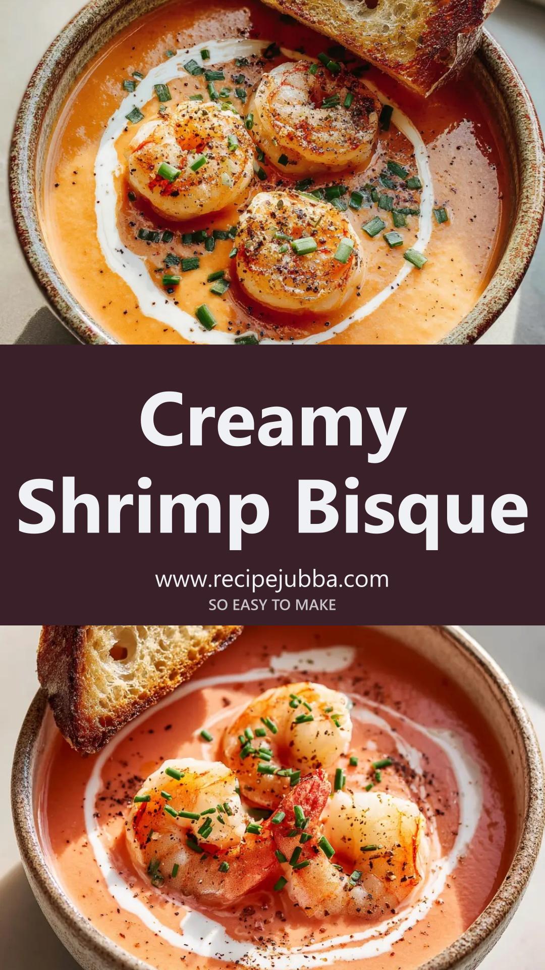 Shrimp Bisque with Pan-Seared Shrimp and Chives — pin 1
