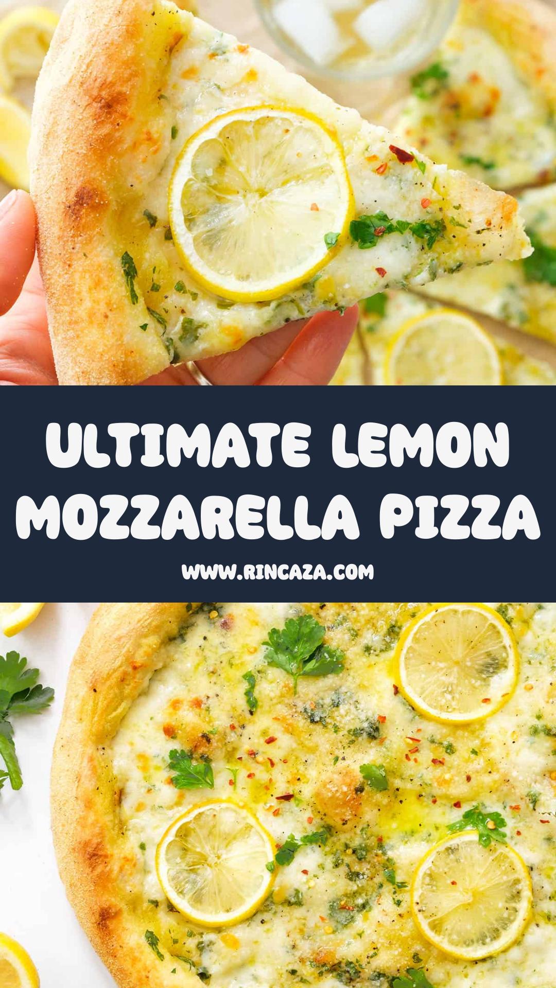 Lemon Pizza with Garlic Olive Oil Brine and Mozzarella — pin 2