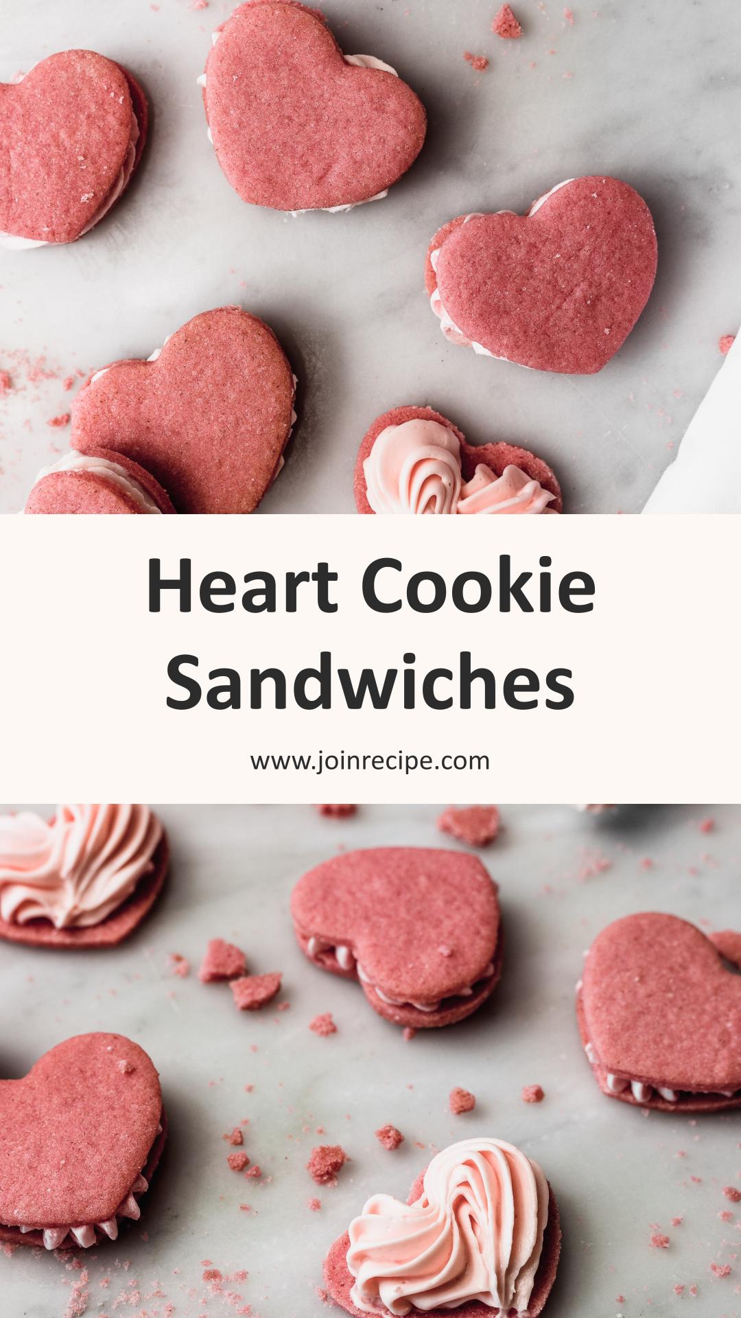 Heart Cookie Sandwiches with Cream Cheese Buttercream — pin 3