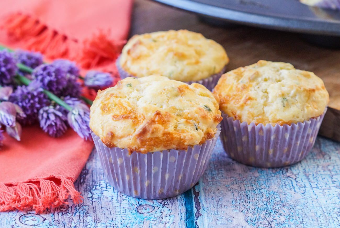 Cheddar Chive Mini Cornbread Muffins