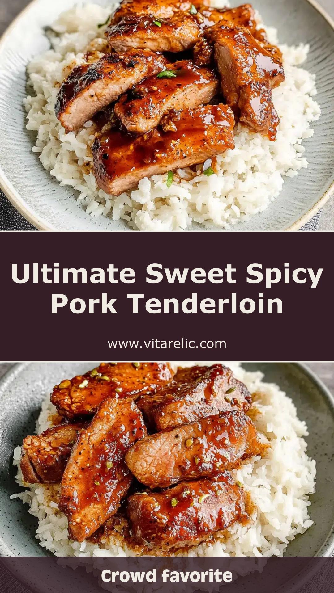 Sweet Spicy Pork Tenderloin with Golden BBQ Sriracha Glaze — pin 2