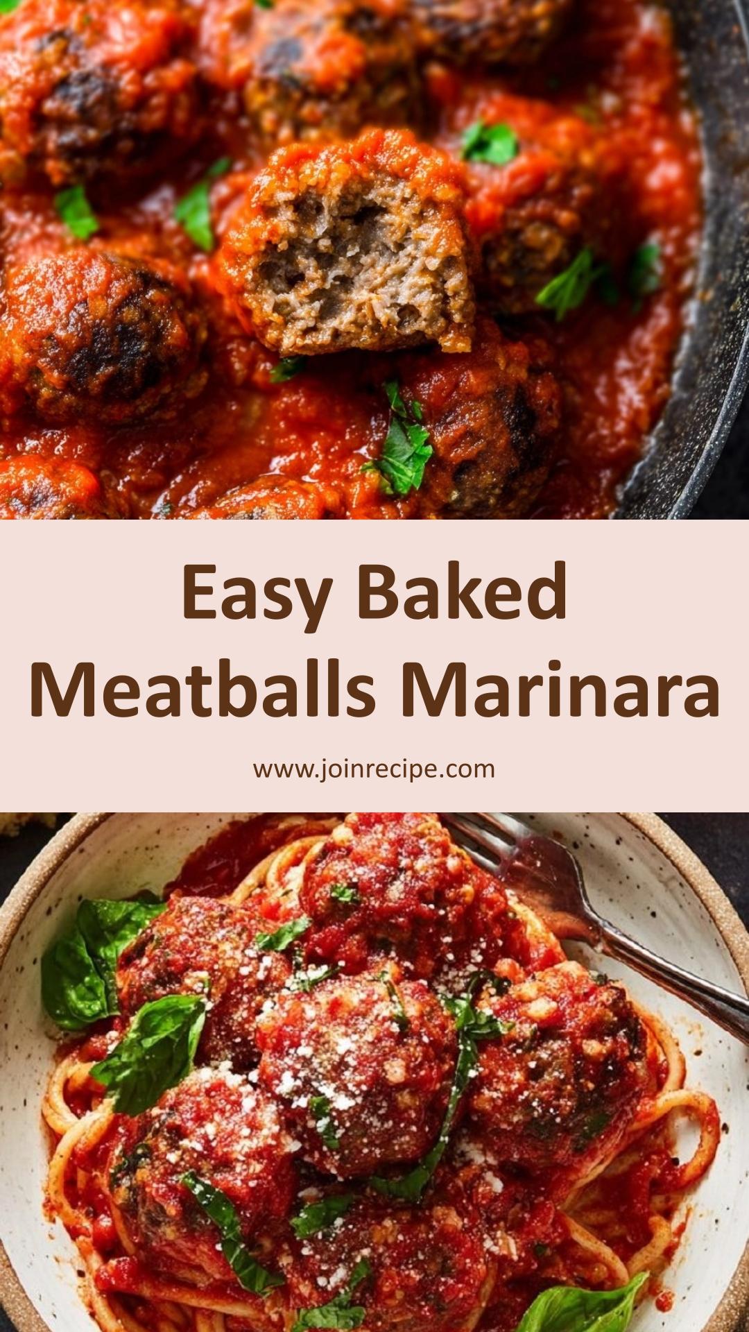 Baked Meatballs with Rich Marinara Sauce for a Cozy Dinner — pin 1