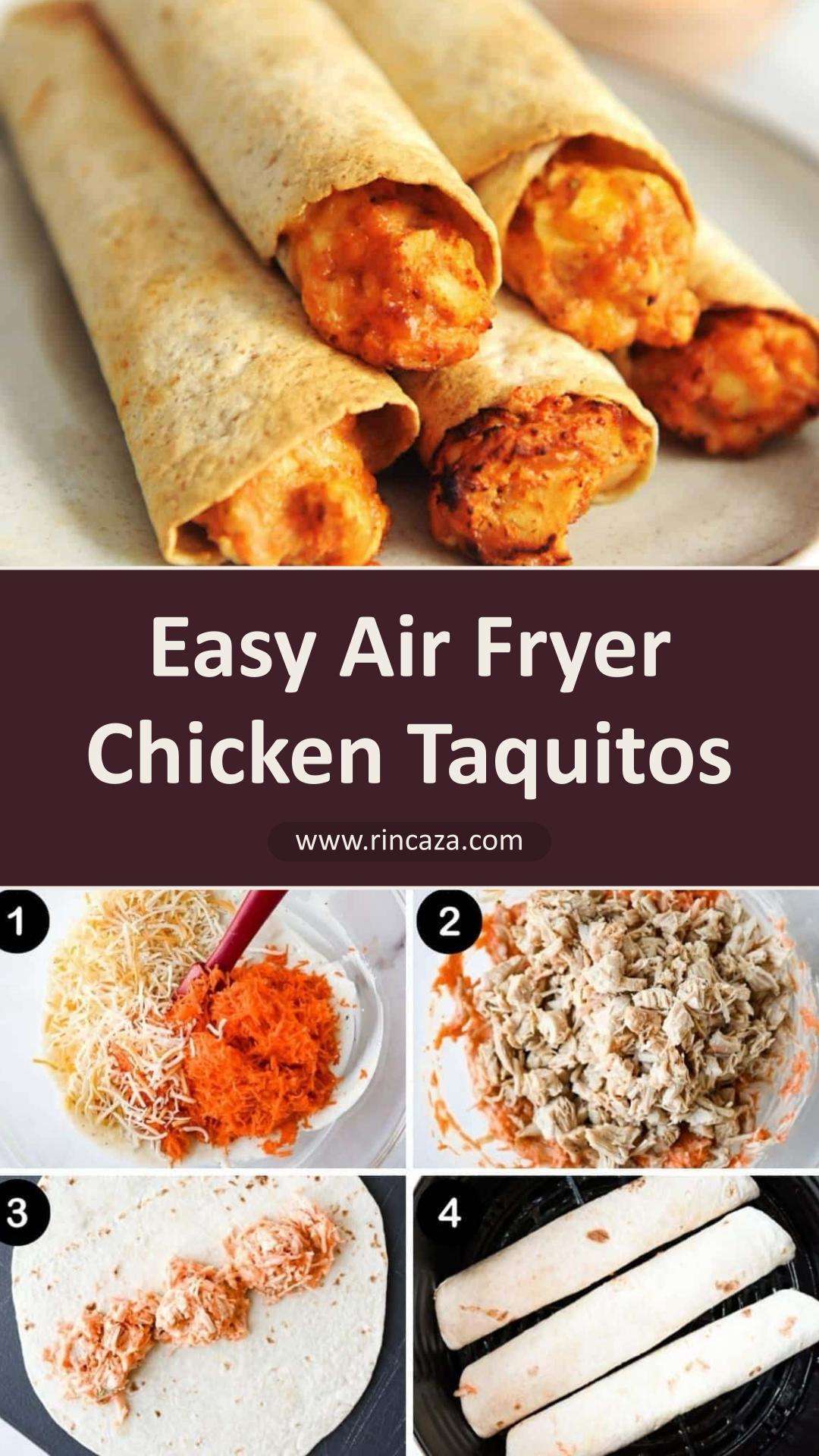Air Fryer Chicken Taquitos with Crispy Tortillas and Cheesy Ranch Filling — pin 1