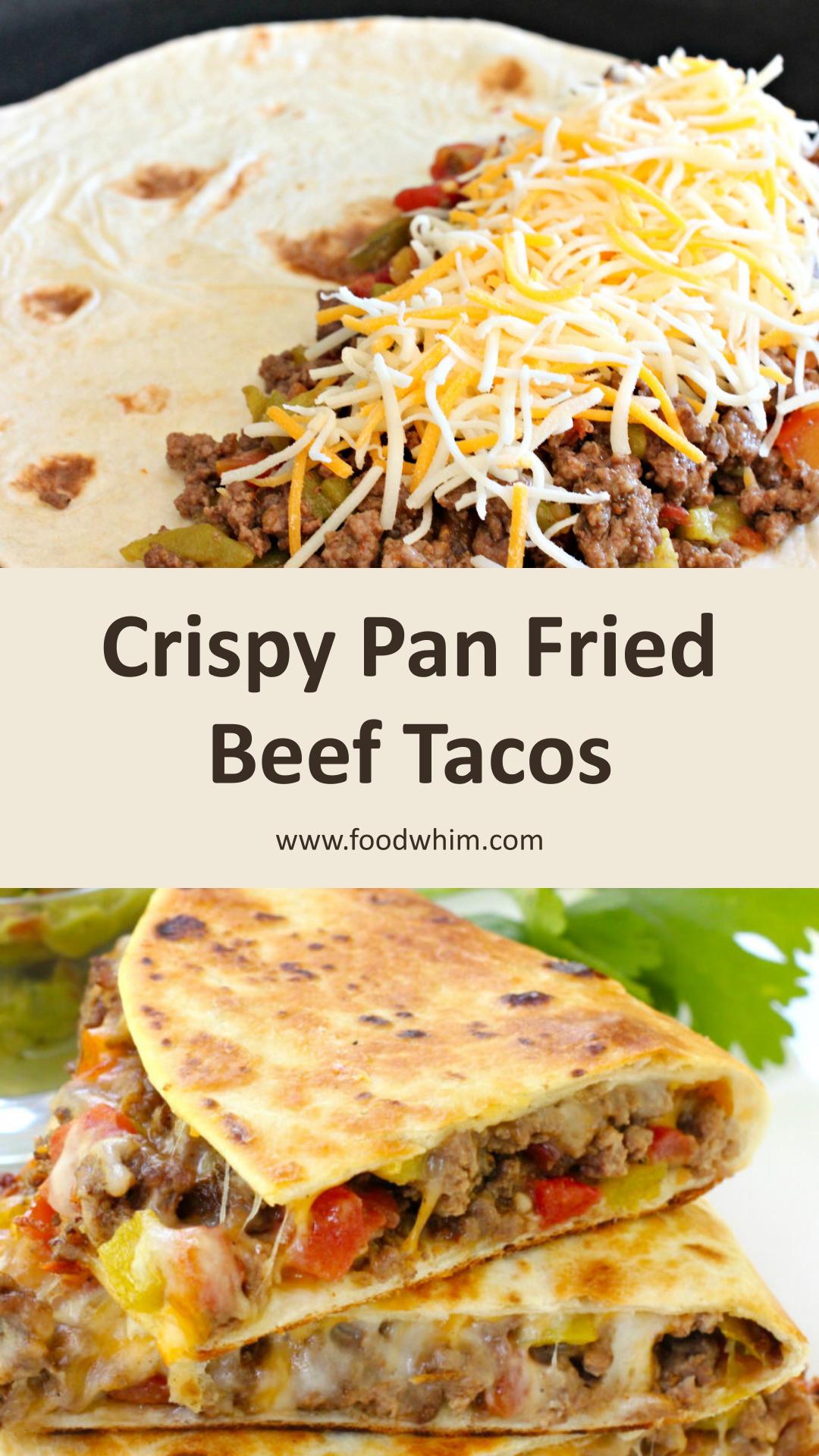 Pan Fried Beef Tacos with Crispy Flour Tortillas and Green Chiles — pin 2