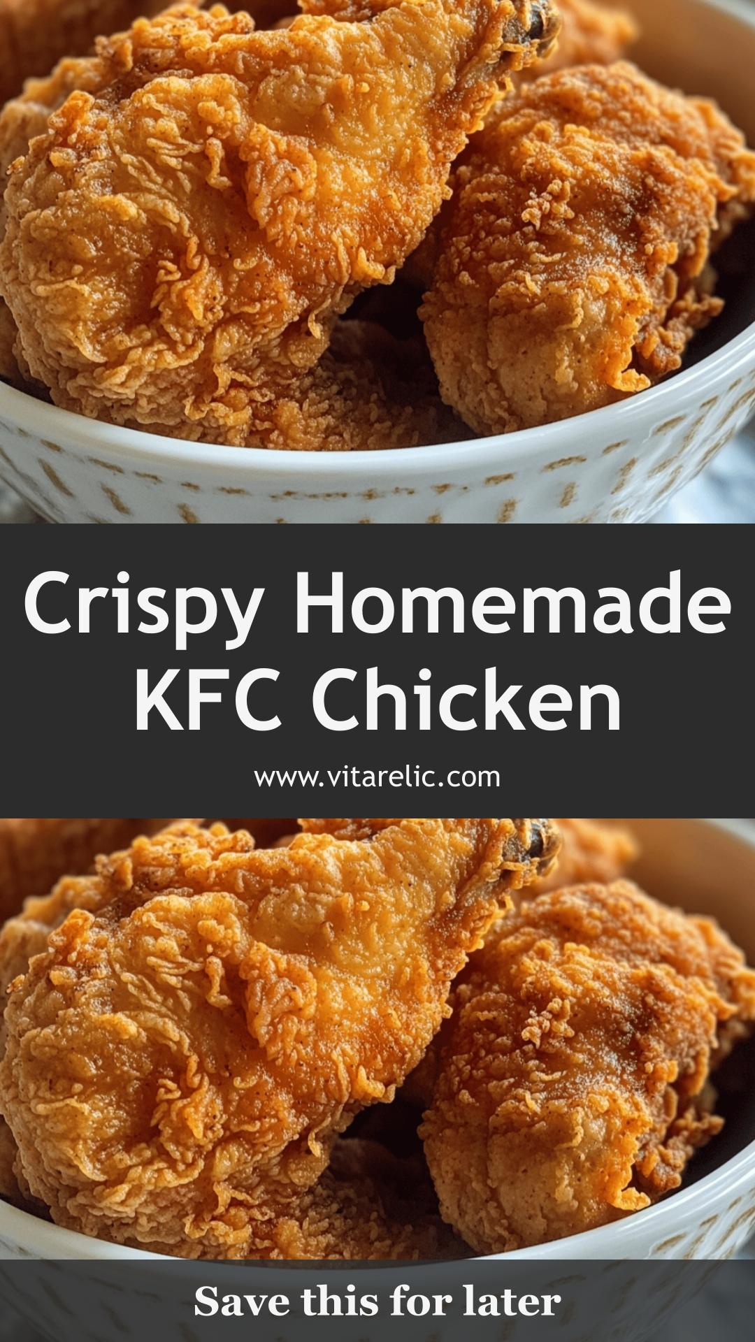 Homemade KFC Chicken with Buttermilk Marinade and Seasoned Flour Crust — pin 1