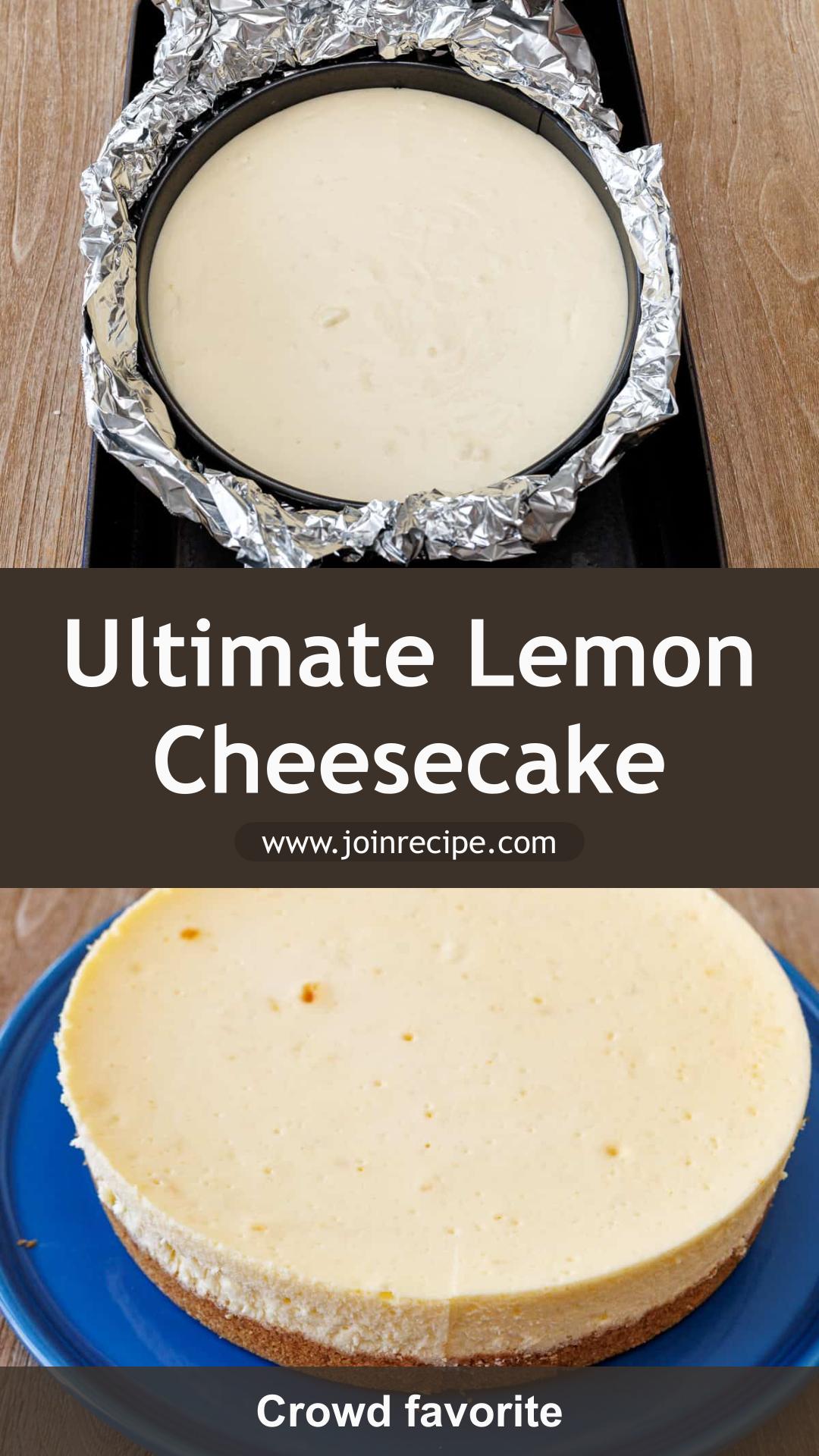 Lemon Cheesecake with Tangy Lemon Curd and Whipped Cream — pin 3