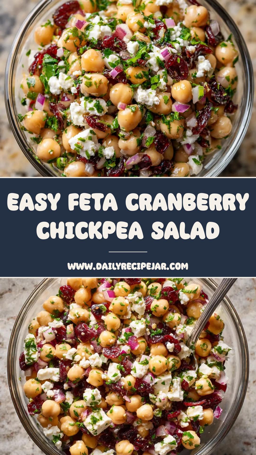 Feta and Cranberry Chickpea Salad: Quick No-Cook Lunch — pin 2