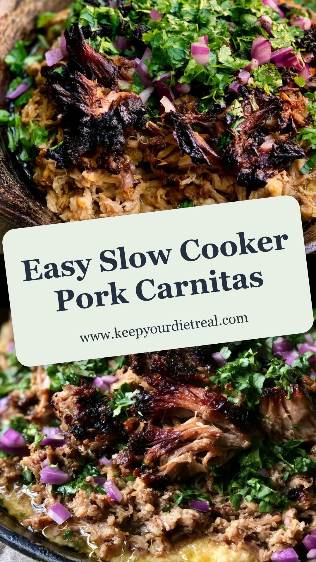 Slow Cooker Pork Carnitas with Crispy Seared Edges and Lime Glaze — pin 2