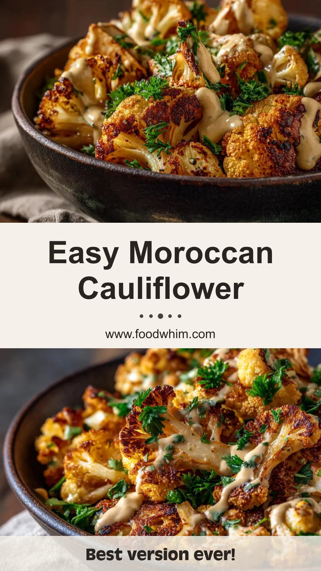 Moroccan Cauliflower with Cumin and Cinnamon — pin 2