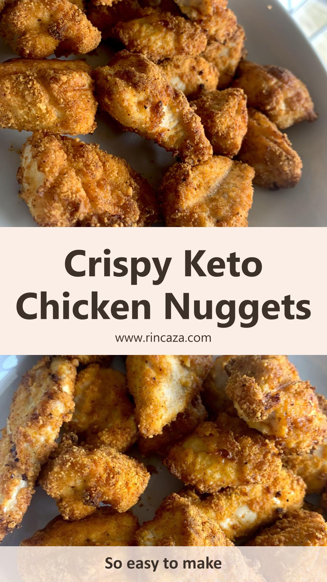 Keto Chicken Nuggets with Parmesan Almond Flour Coating and Buffalo Sauce — pin 1