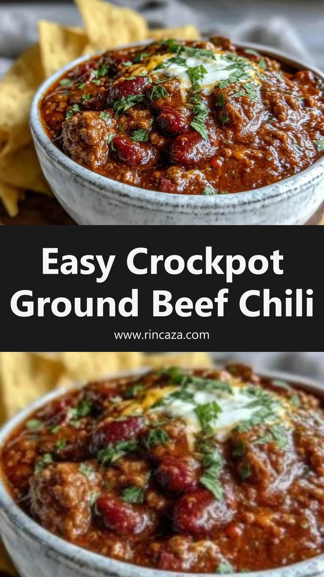 Crockpot Ground Beef Chili with Smoky Spices and Meaty Texture — pin 2