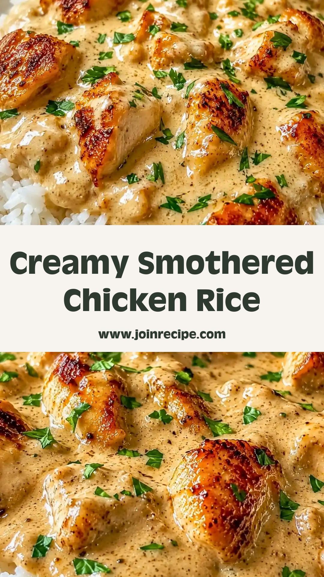 Creamy Smothered Chicken and Rice: A Cozy Weeknight Dinner — pin 1