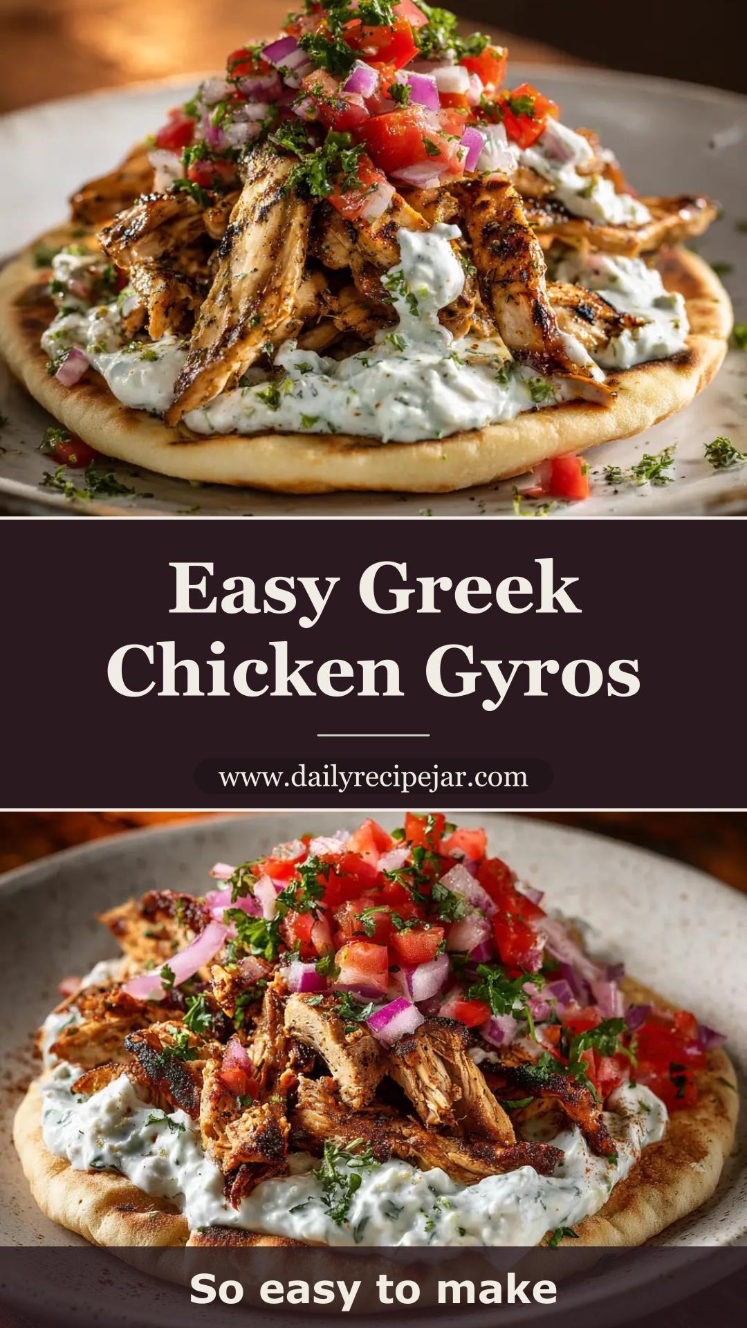 Greek Chicken Gyros with Homemade Tzatziki — pin 1