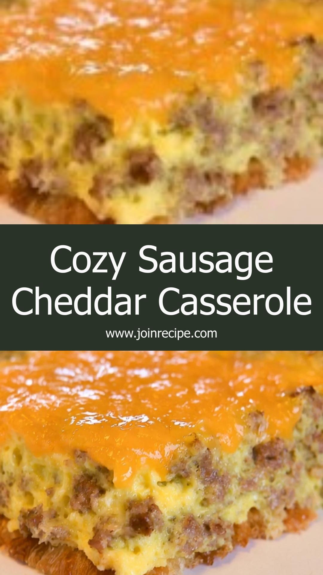 Warm and Cozy Breakfast Casserole with Sausage and Cheddar Cheese — pin 2