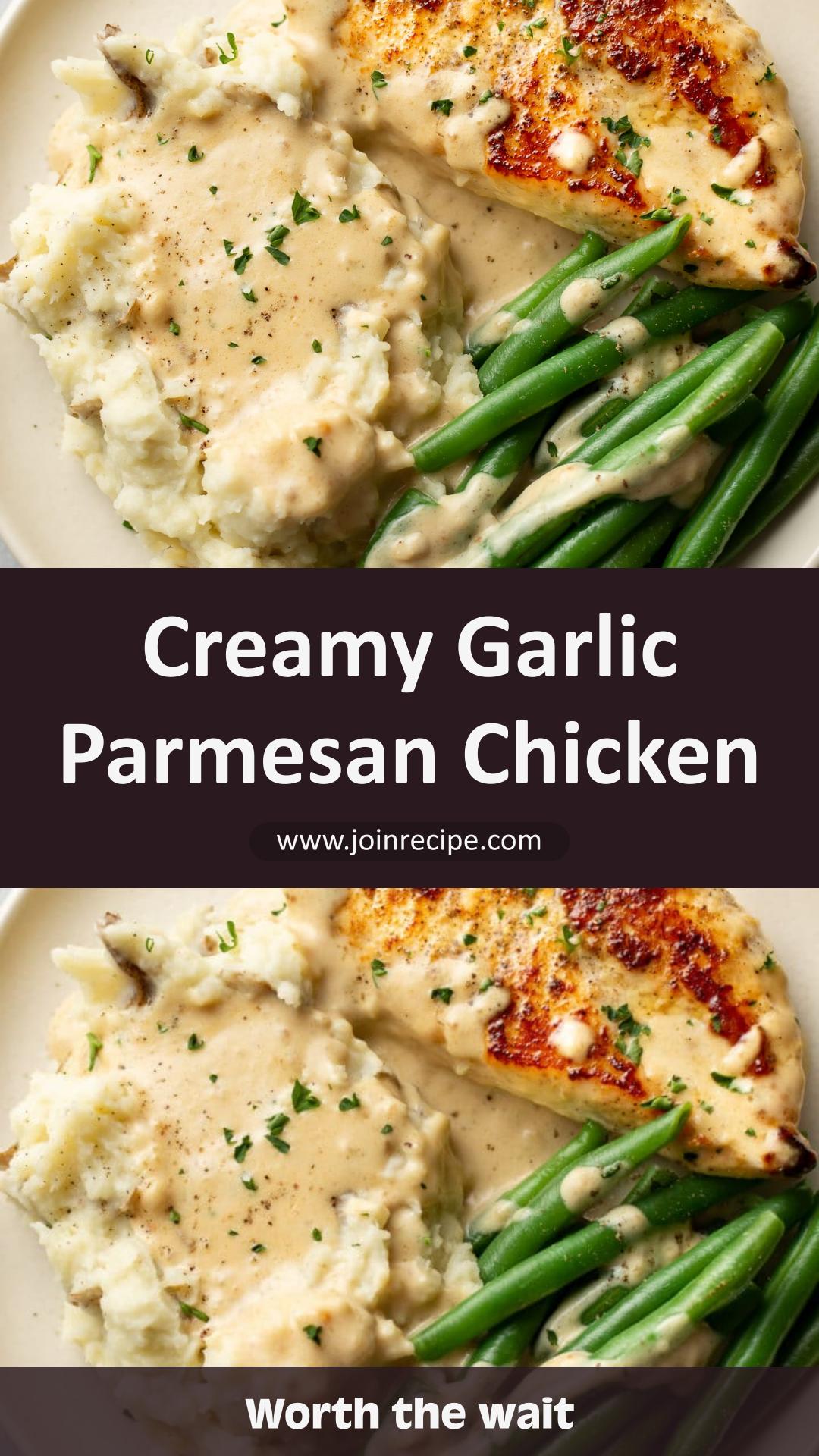 Creamy Garlic Parmesan Chicken with Juicy Seared Cutlets — pin 1