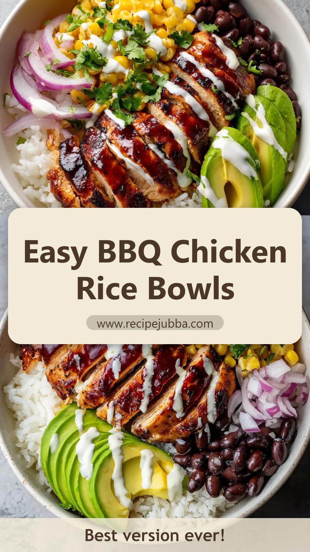 BBQ Chicken Rice Bowls with Corn and Black Beans — pin 1