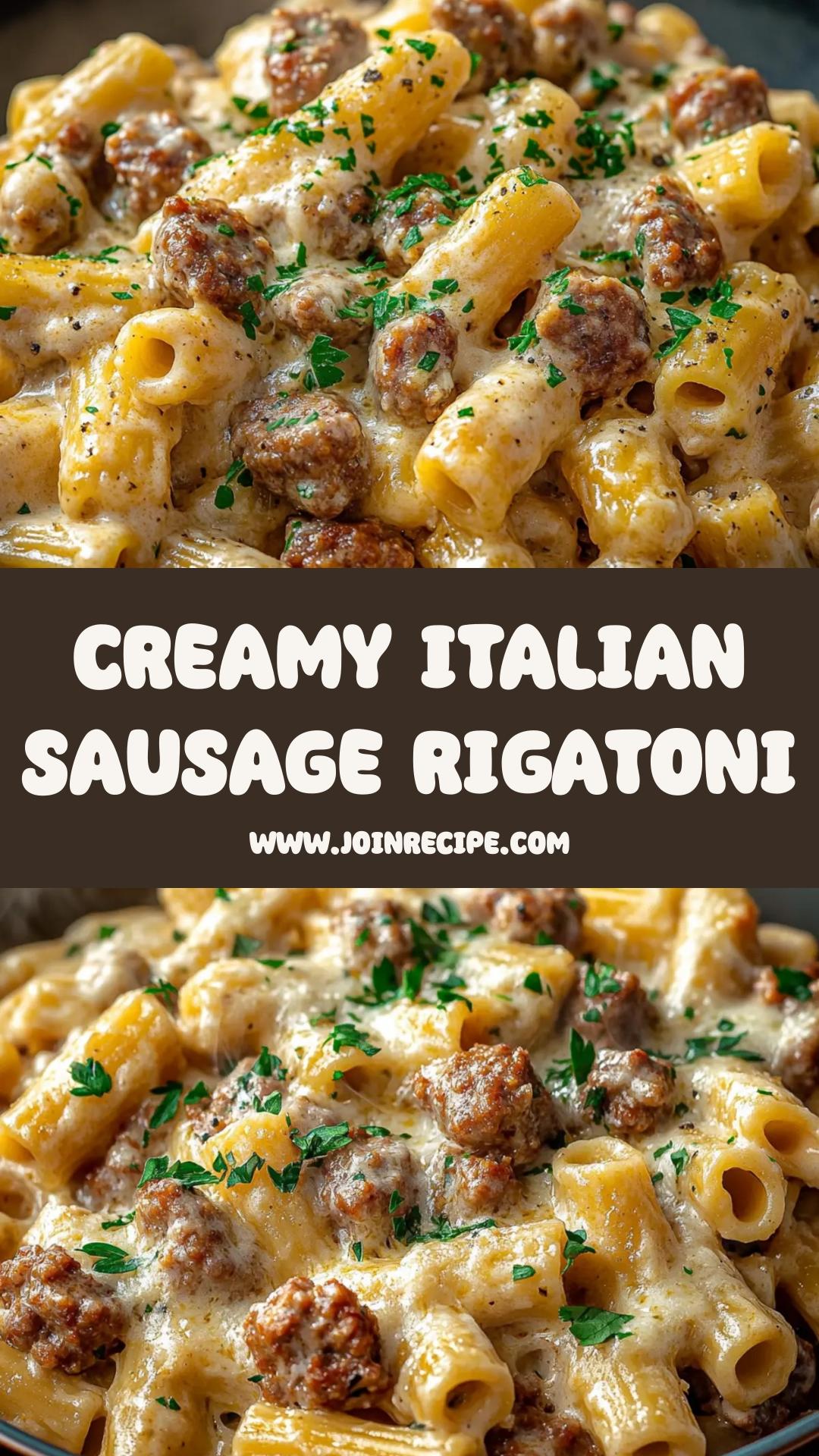 Indulgent Creamy Italian Sausage Rigatoni: A Cozy Comfort Dish — pin 1