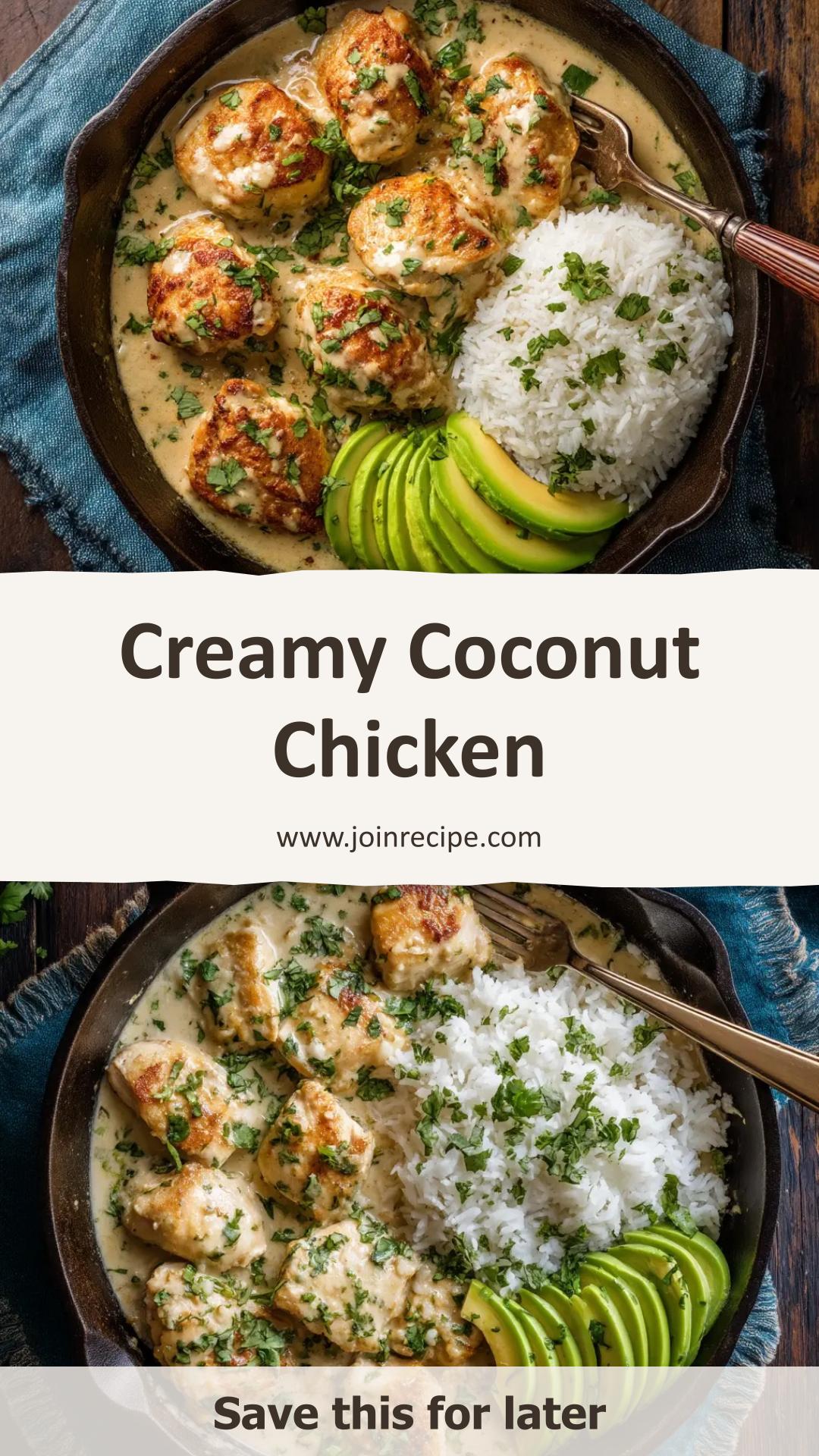 Creamy Coconut Chicken With Garlic and Ginger — pin 2