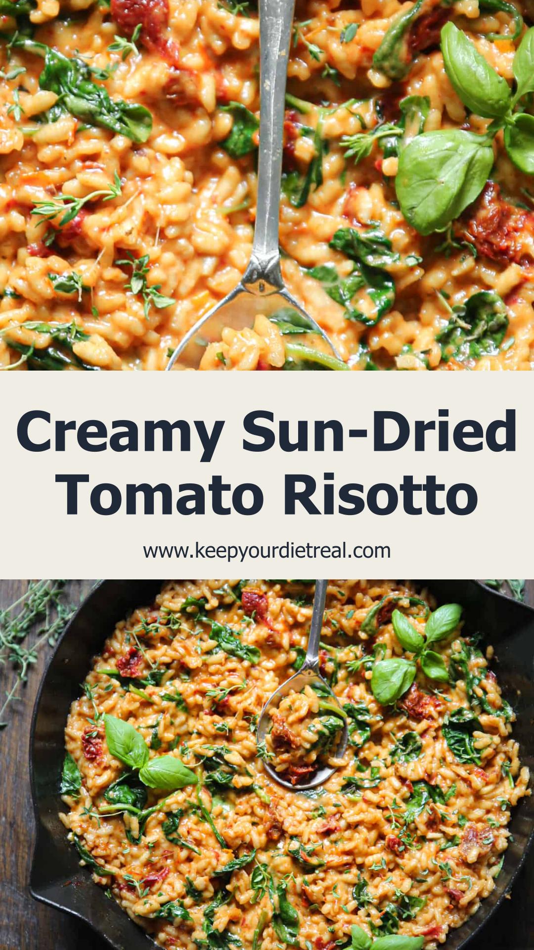 Sun-Dried Tomato Risotto with Creamy Arborio Rice and Parmesan — pin 1