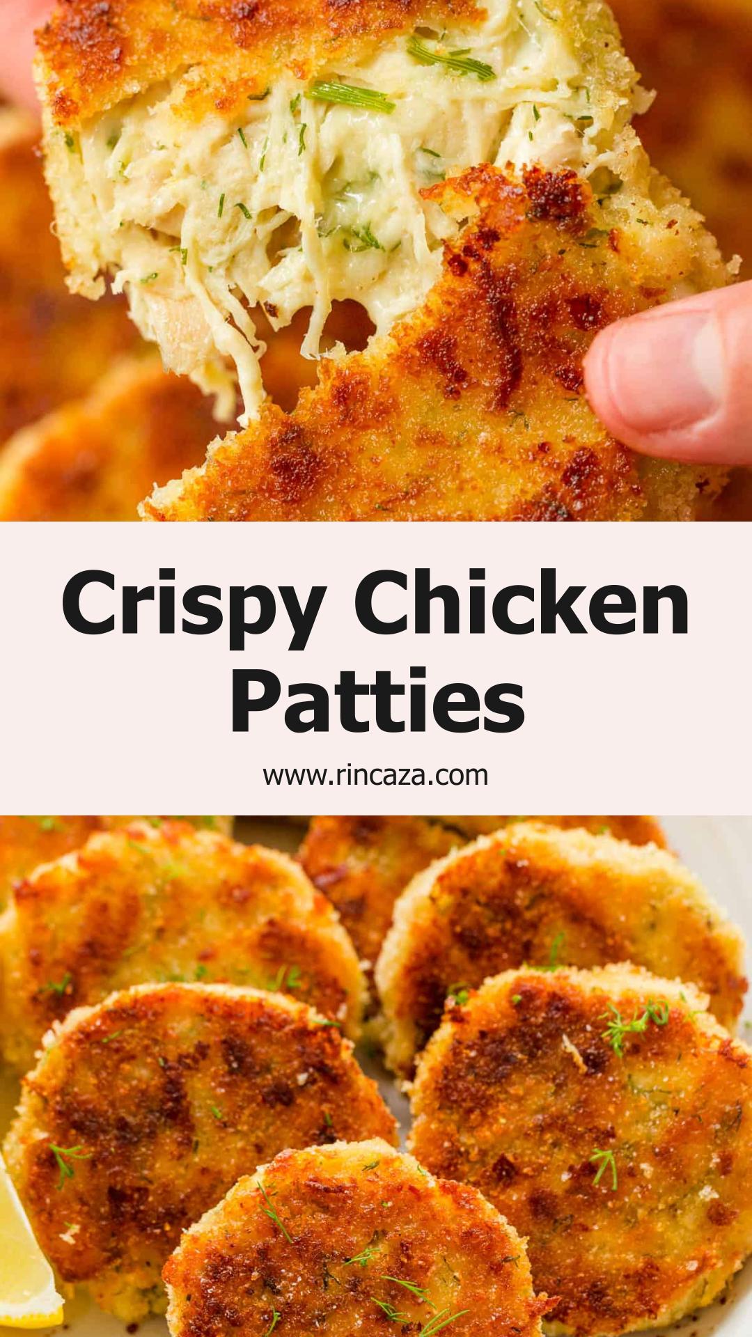Chicken Patties with Crisp Panko and Cheesy Lemon-Dill Centers — pin 1