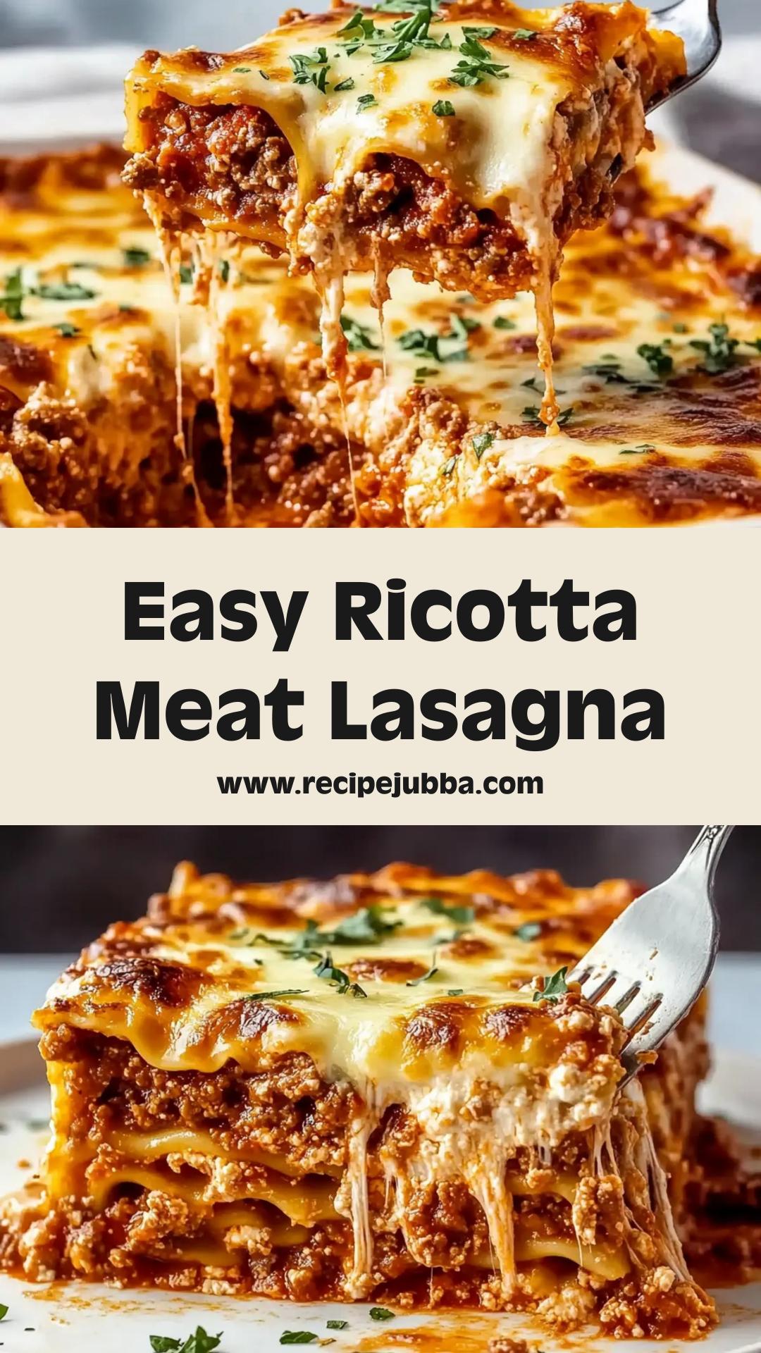 Easy Ricotta Meat Lasagna: Comforting Italian Flavor with No Hassle — pin 3