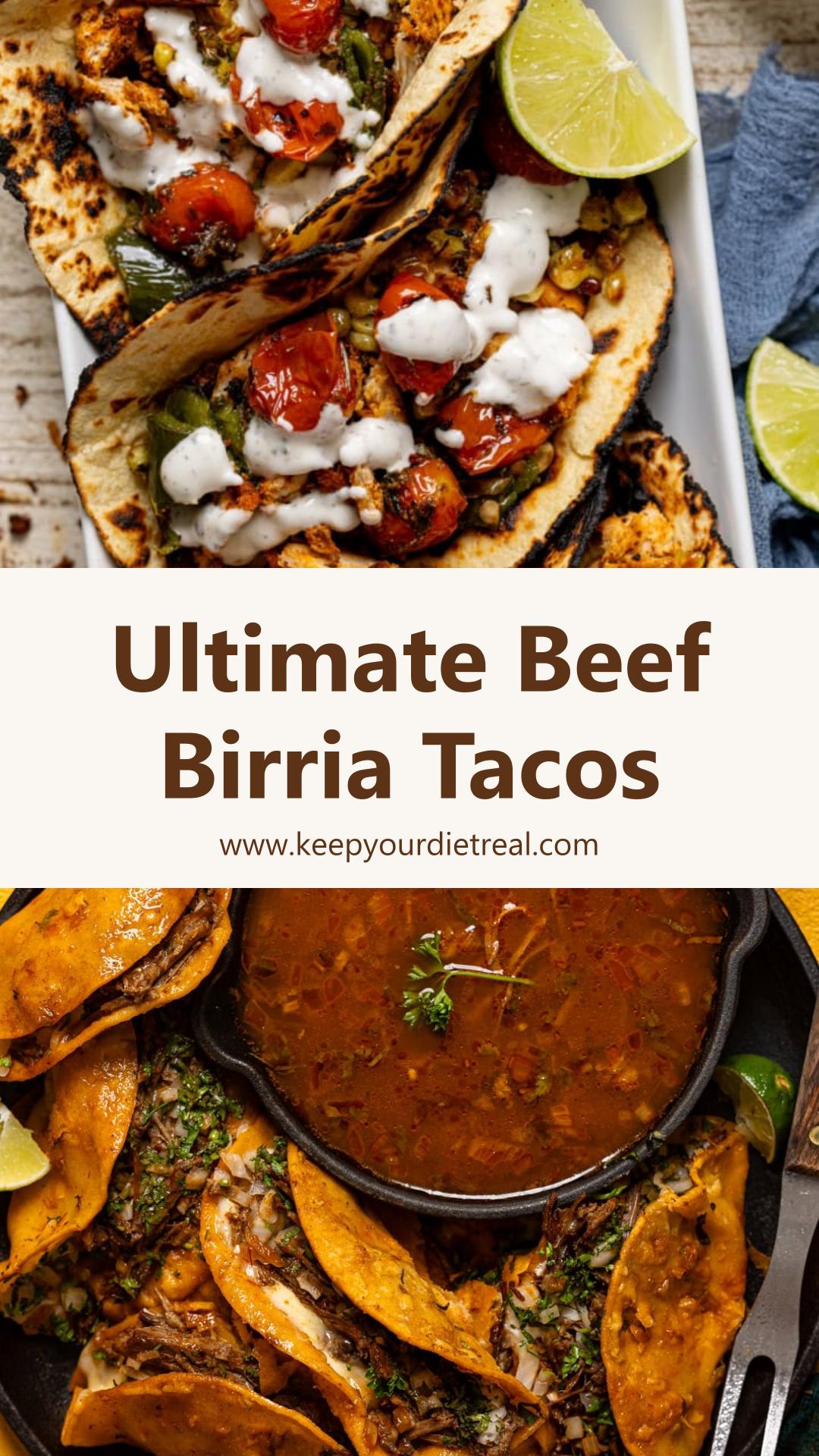 Beef Birria Tacos with Oaxaca Cheese and Crispy Corn Tortillas — pin 1