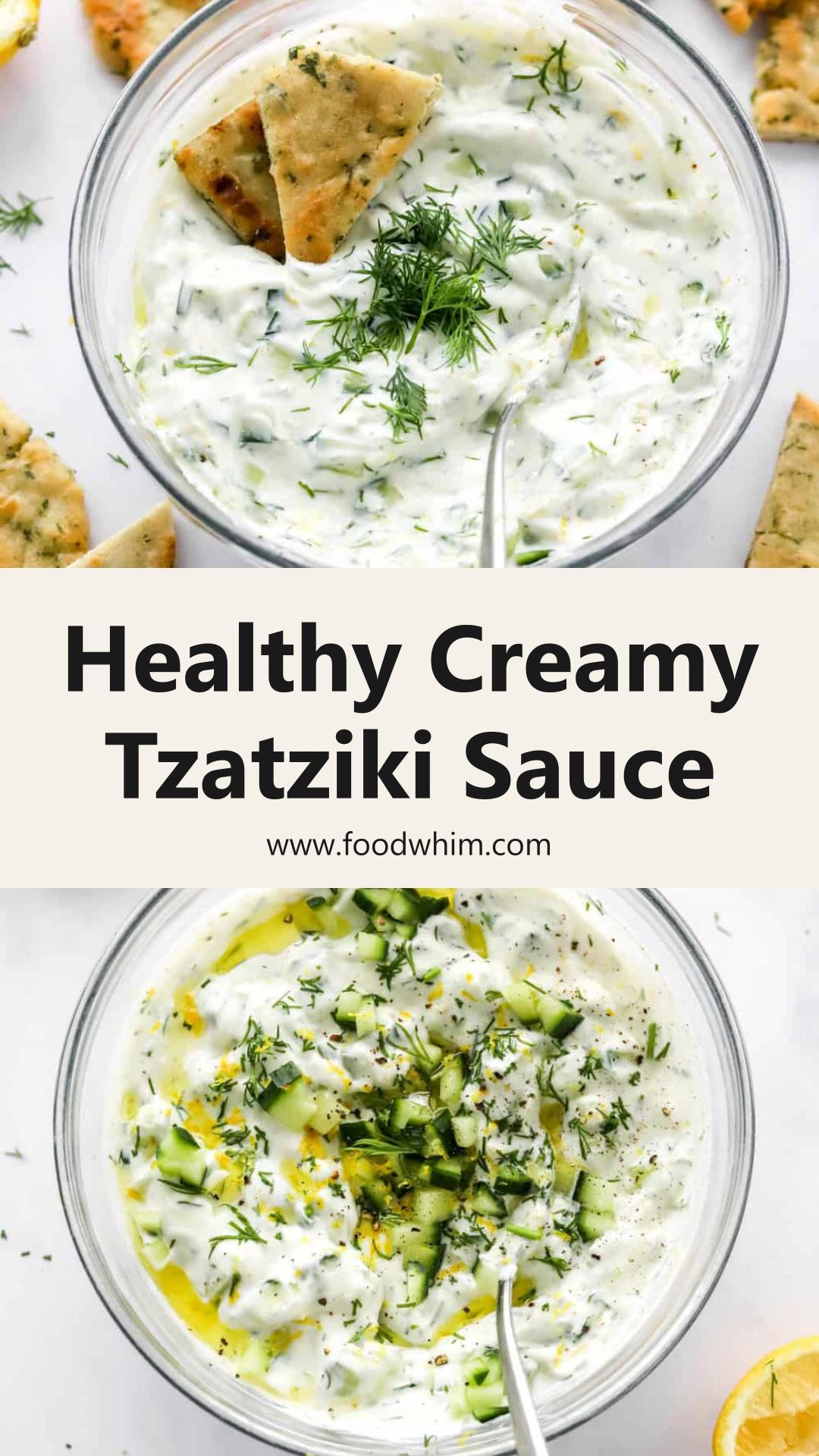 Healthy Tzatziki Sauce with Crisp Cucumber and Fresh Dill — pin 3