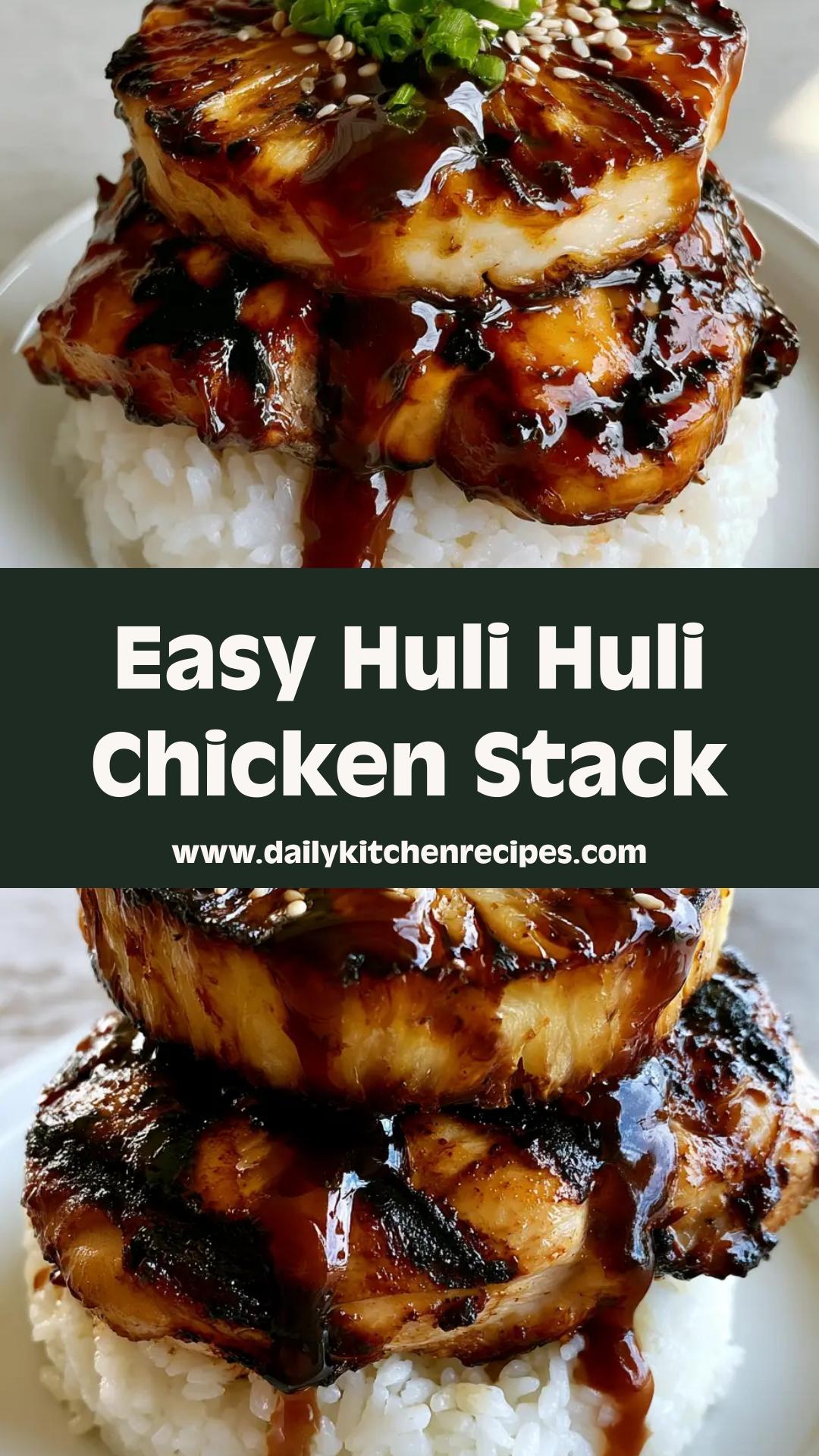 Huli Huli Chicken Stack with Grilled Pineapple and Jasmine Rice — pin 2