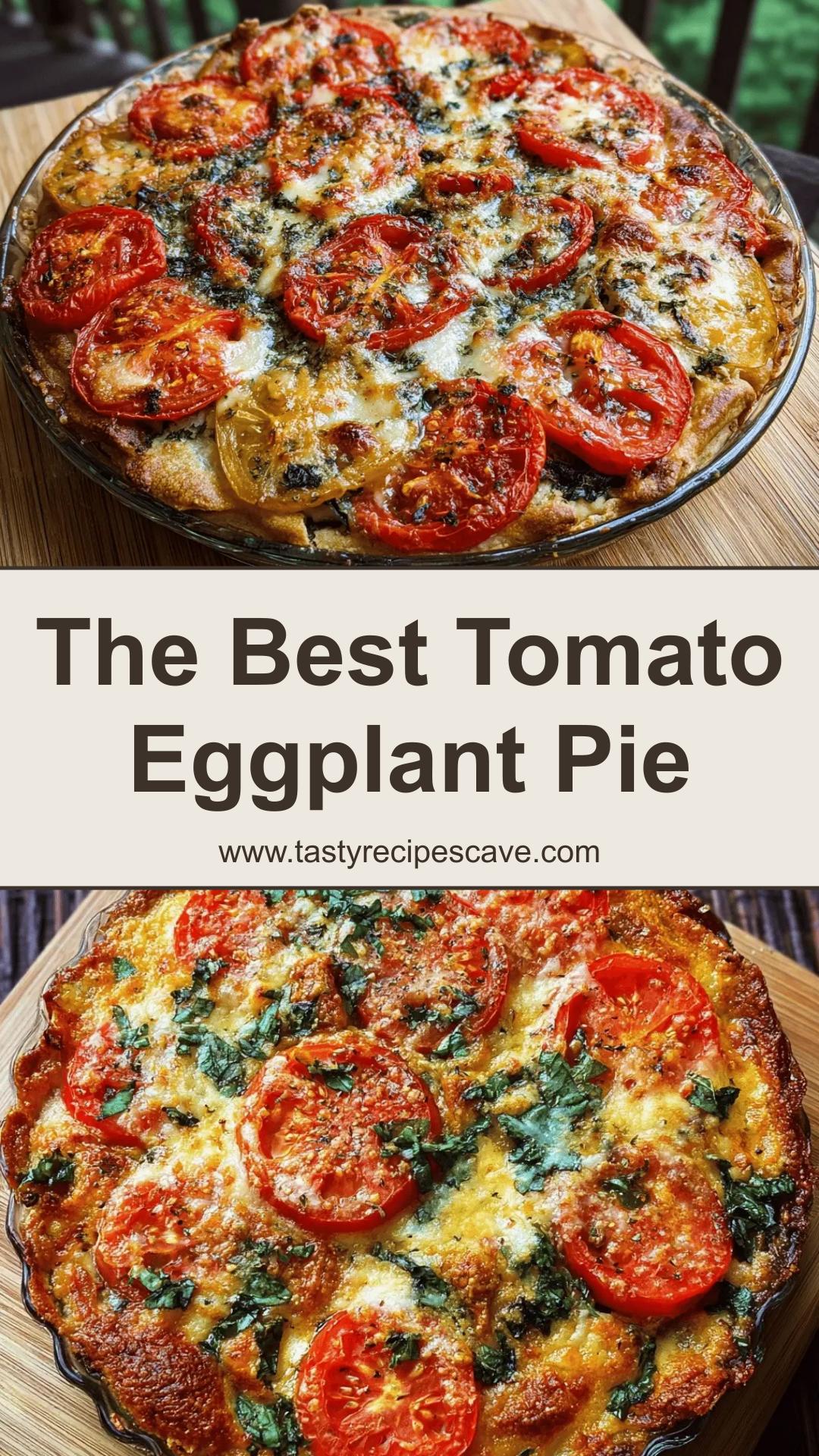 Summer Tomato and Eggplant Pie with Mozzarella — pin 2
