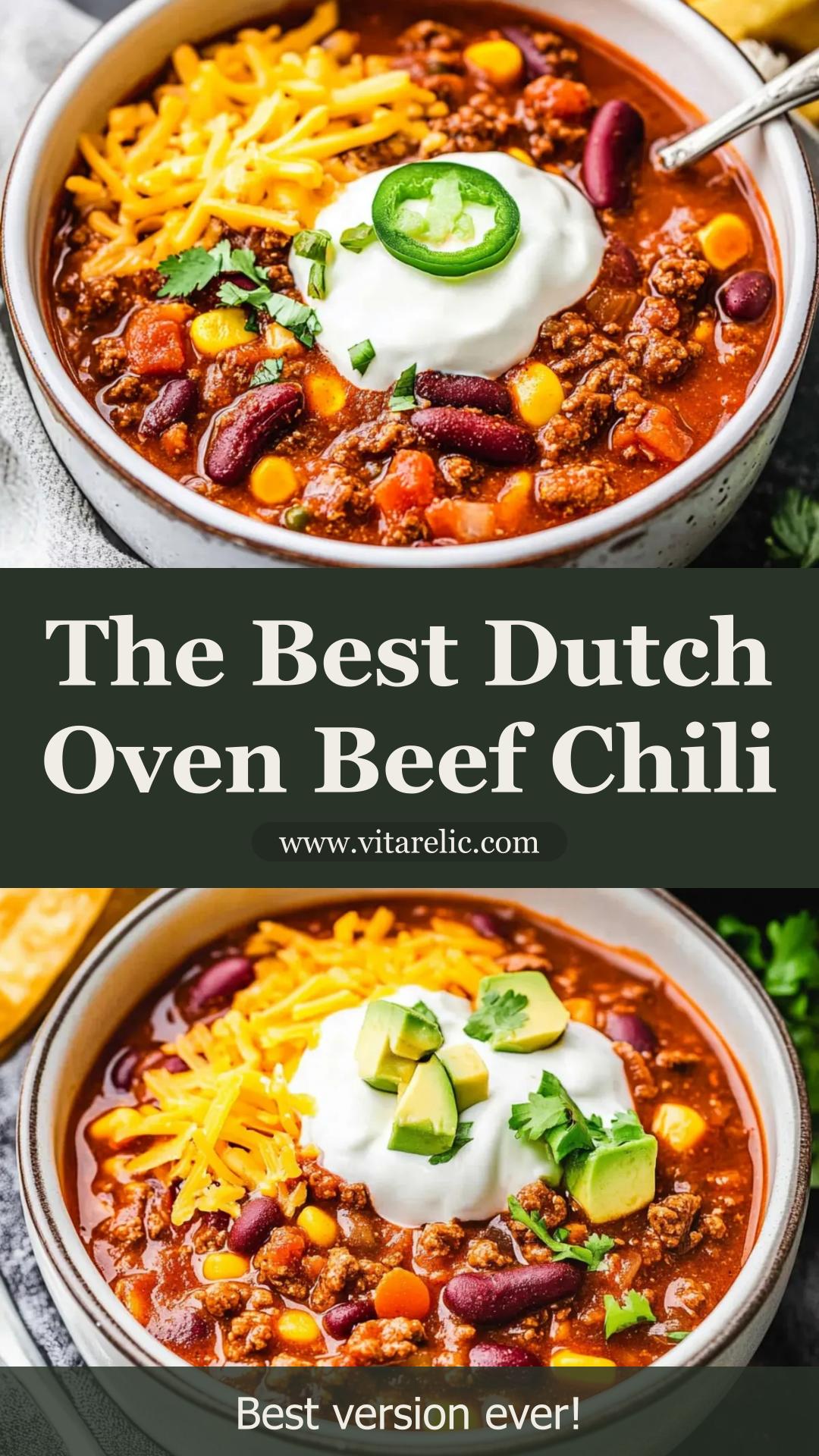 Dutch Oven Beef Chili with Caramelized Onions and Smoked Paprika — pin 3