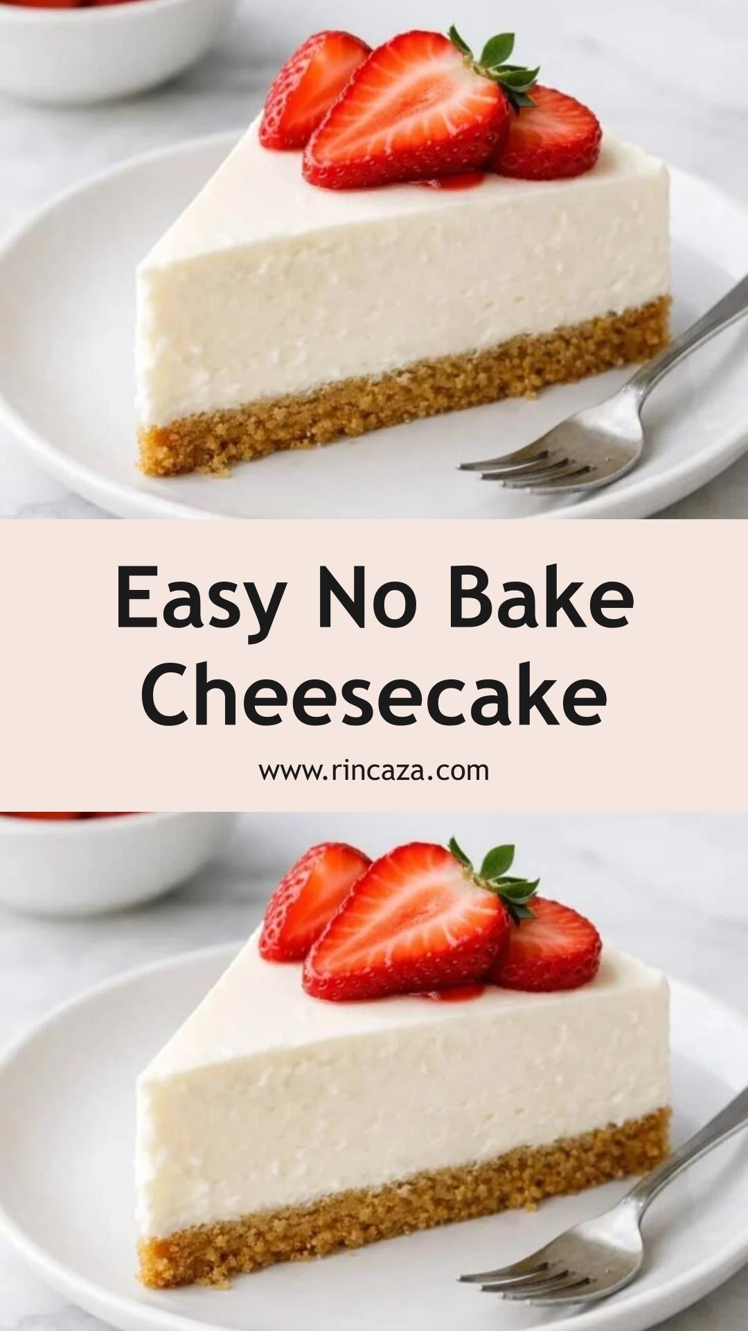 No Bake Cheesecake: Creamy Dessert with Buttery Graham Cracker Crust — pin 2