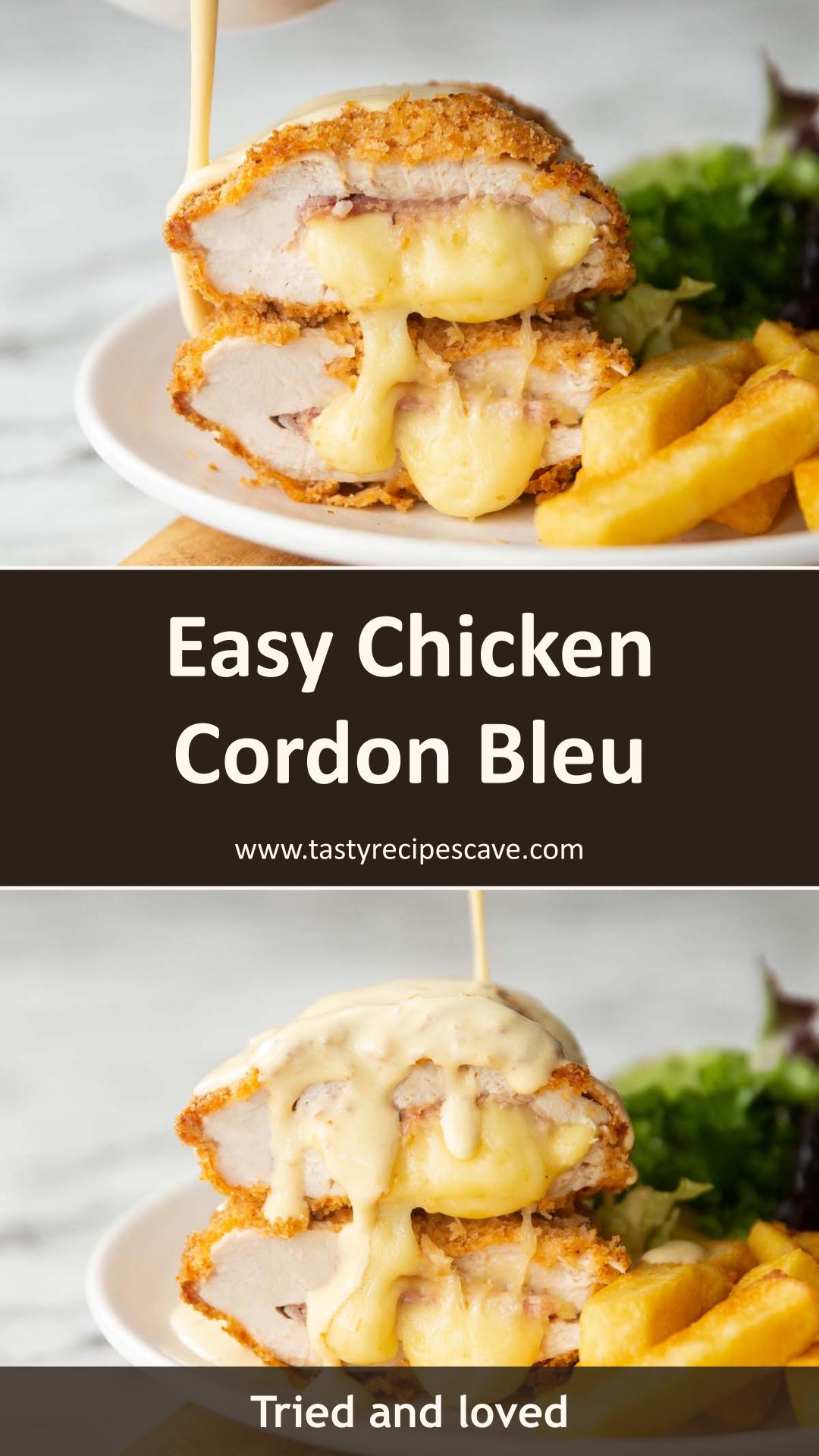 Baked Chicken Cordon Bleu with Mustard Cream Sauce — pin 1