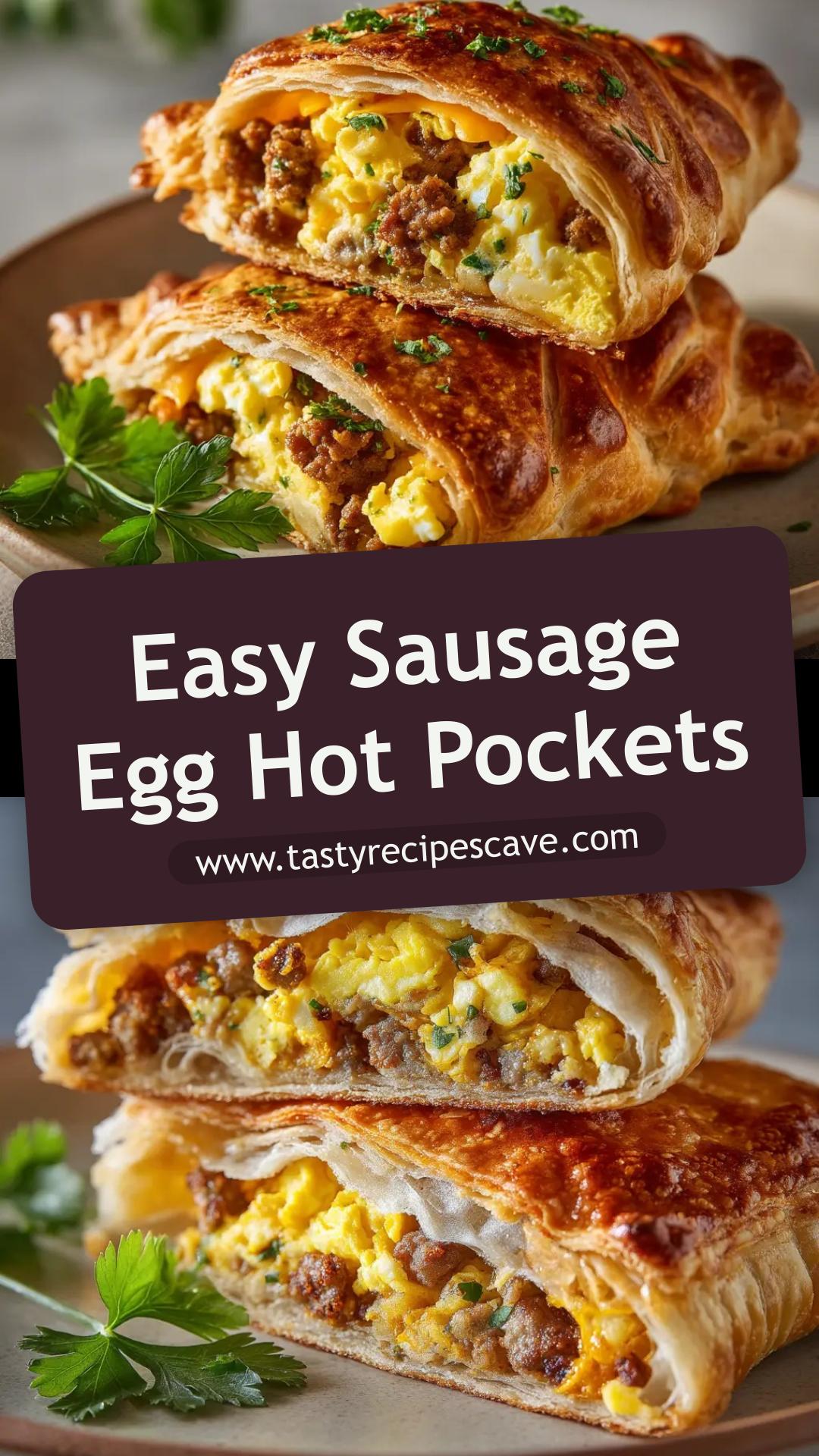 Homemade Breakfast Hot Pockets with Sausage, Egg, and Cheddar — pin 1