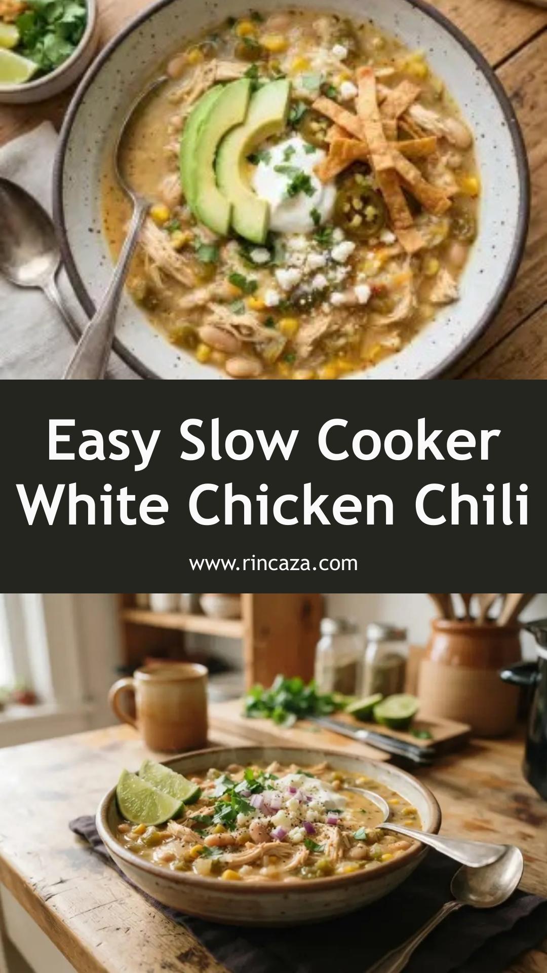 Slow Cooker White Chicken Chili: Hearty Comfort in a Creamy Broth — pin 2