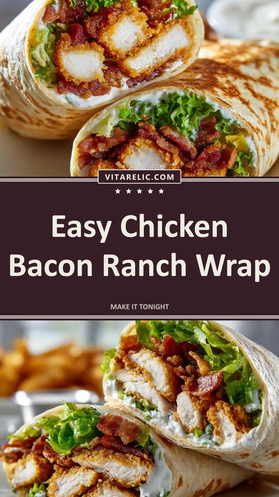 Chicken Bacon Ranch Wrap with Cheddar and Romaine — pin 2
