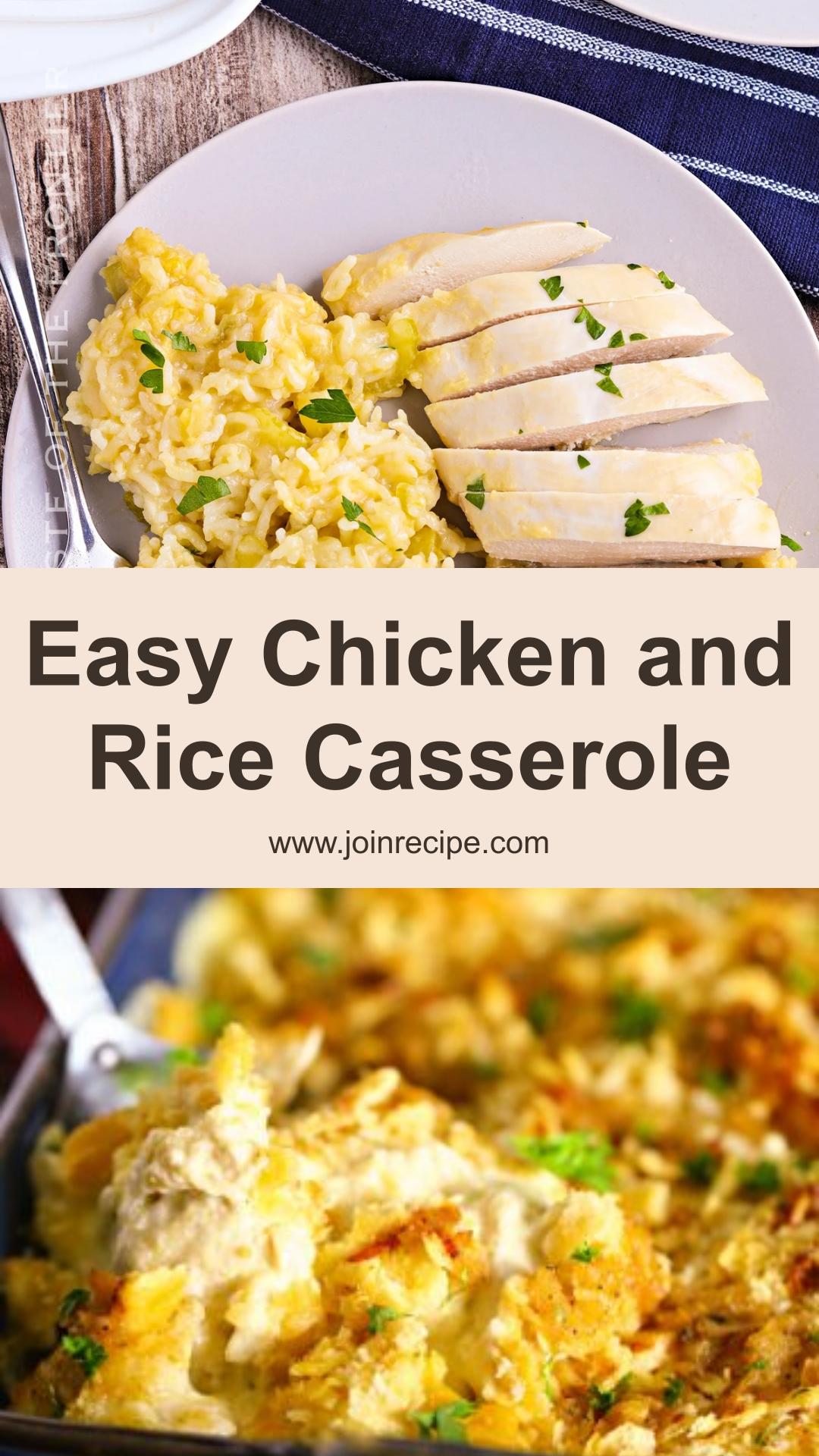 Chicken and Rice Casserole: A Simple Comforting Weeknight Dinner — pin 1