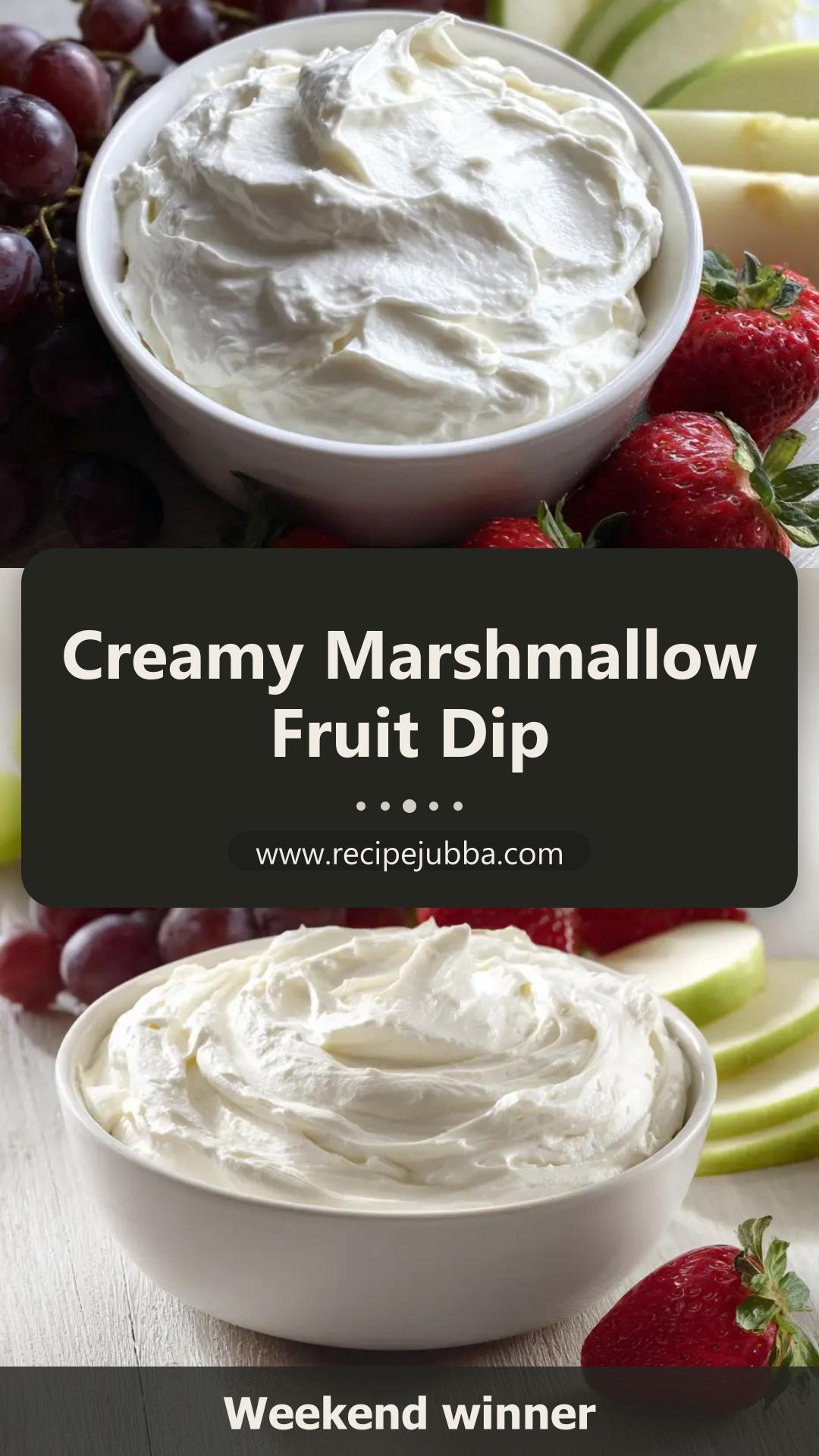 Marshmallow Cream Cheese Fruit Dip with Fresh Fruit — pin 2