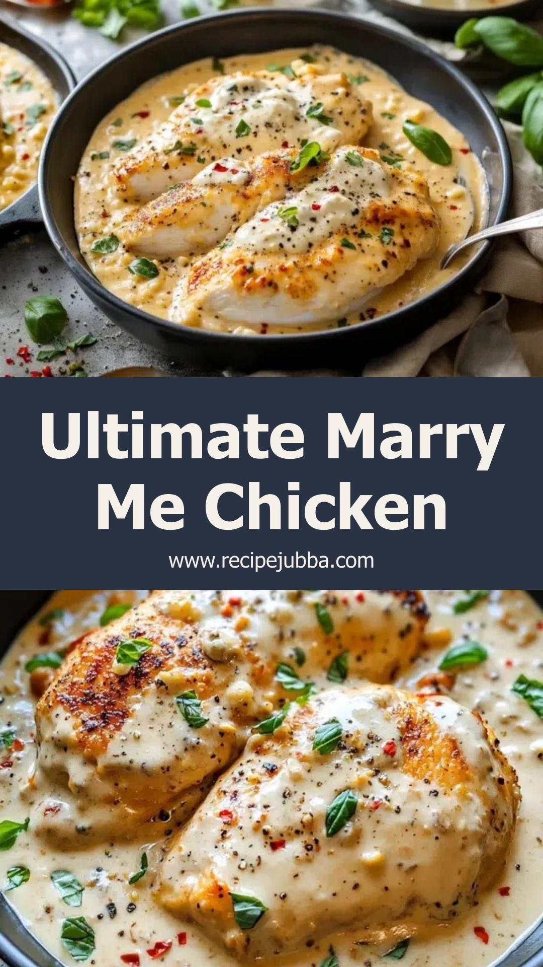 Marry Me Chicken: Creamy Sauce with Tangy Sun-Dried Tomatoes and Parmesan — pin 1