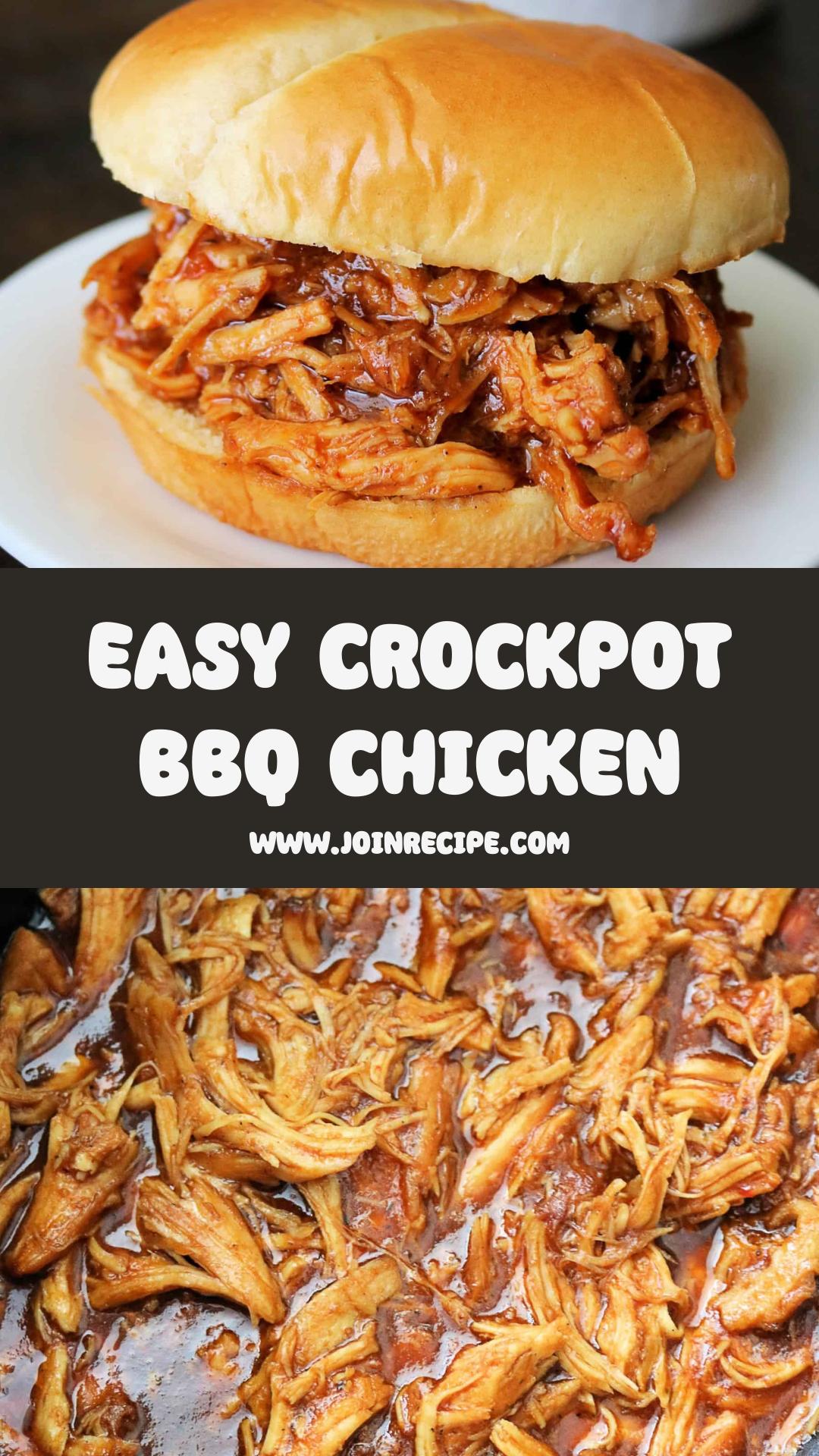 Crockpot BBQ Chicken: Easy Pulled Chicken With Sweet-Tangy Sauce — pin 3