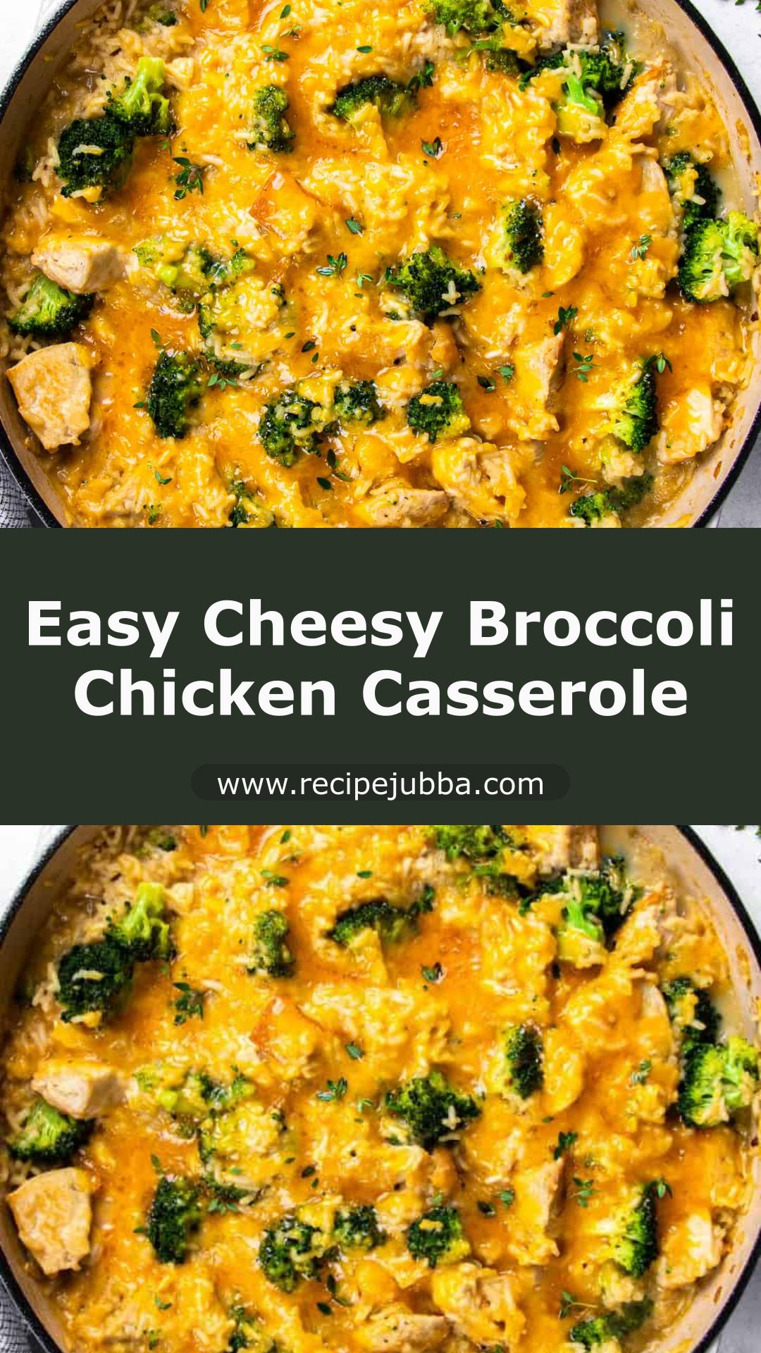 Cheesy Broccoli Chicken and Rice Casserole with Bubbling Cheddar — pin 3