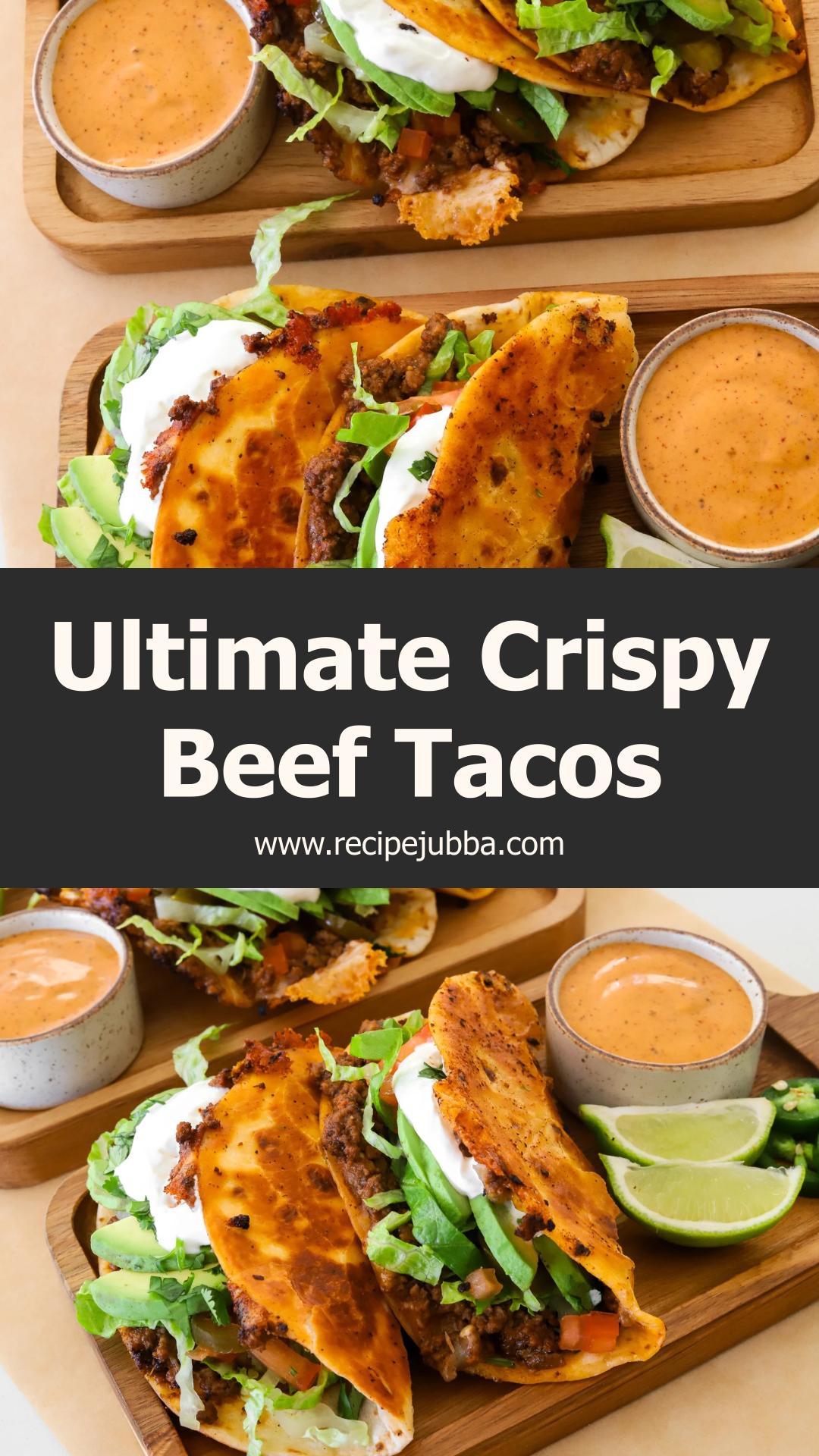 Crispy Cheesy Ground Beef Tacos with Golden Tortillas — pin 1