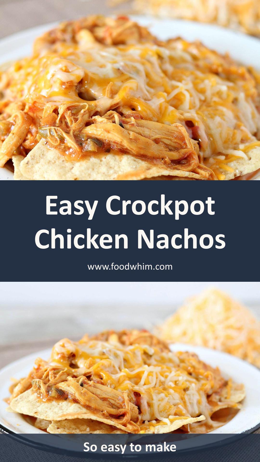 Crockpot Chicken Nachos with Creamy Salsa Con Queso — pin 1