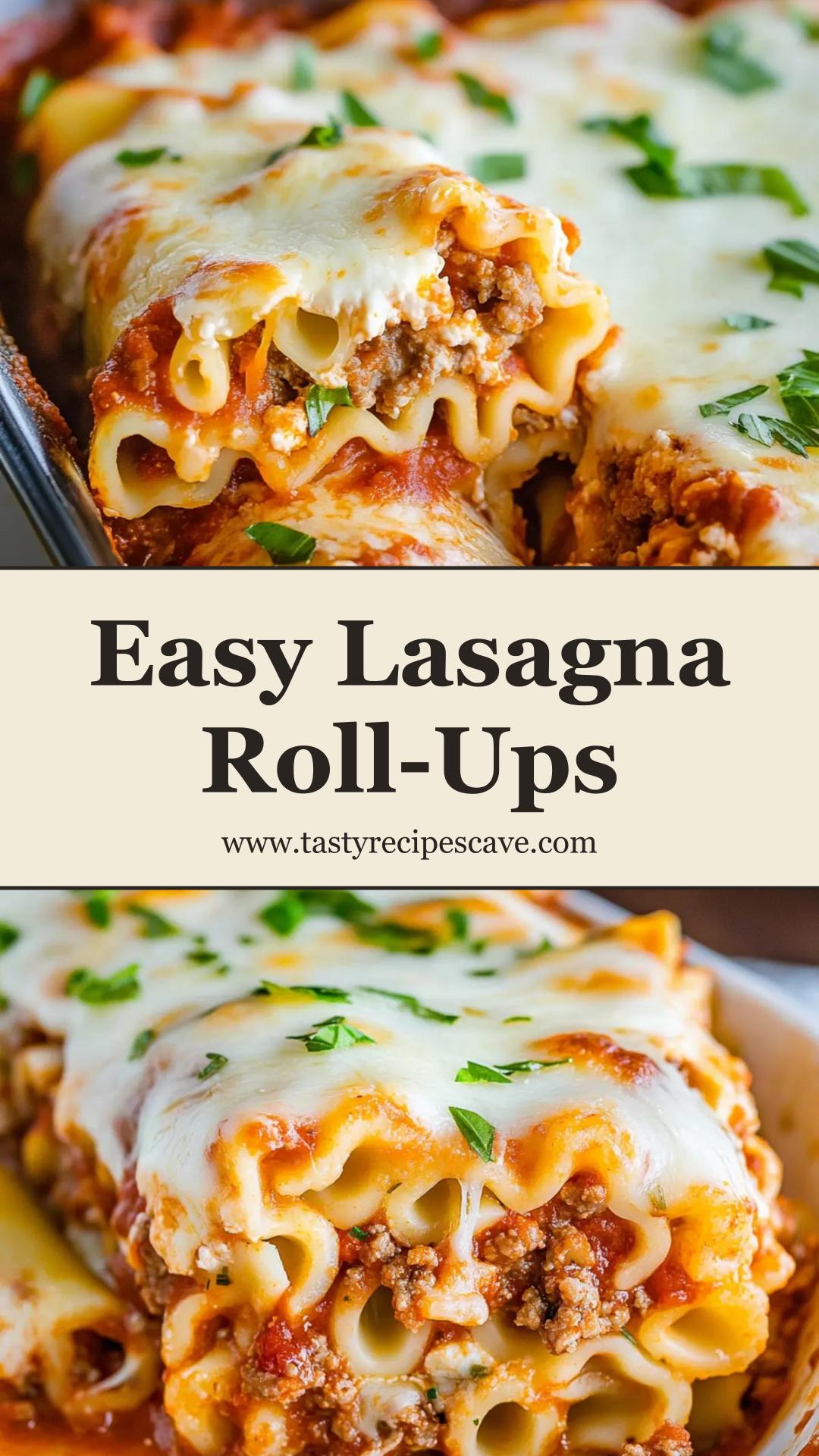 Easy Lasagna Roll-Ups With Cheesy Beef and Marinara — pin 4