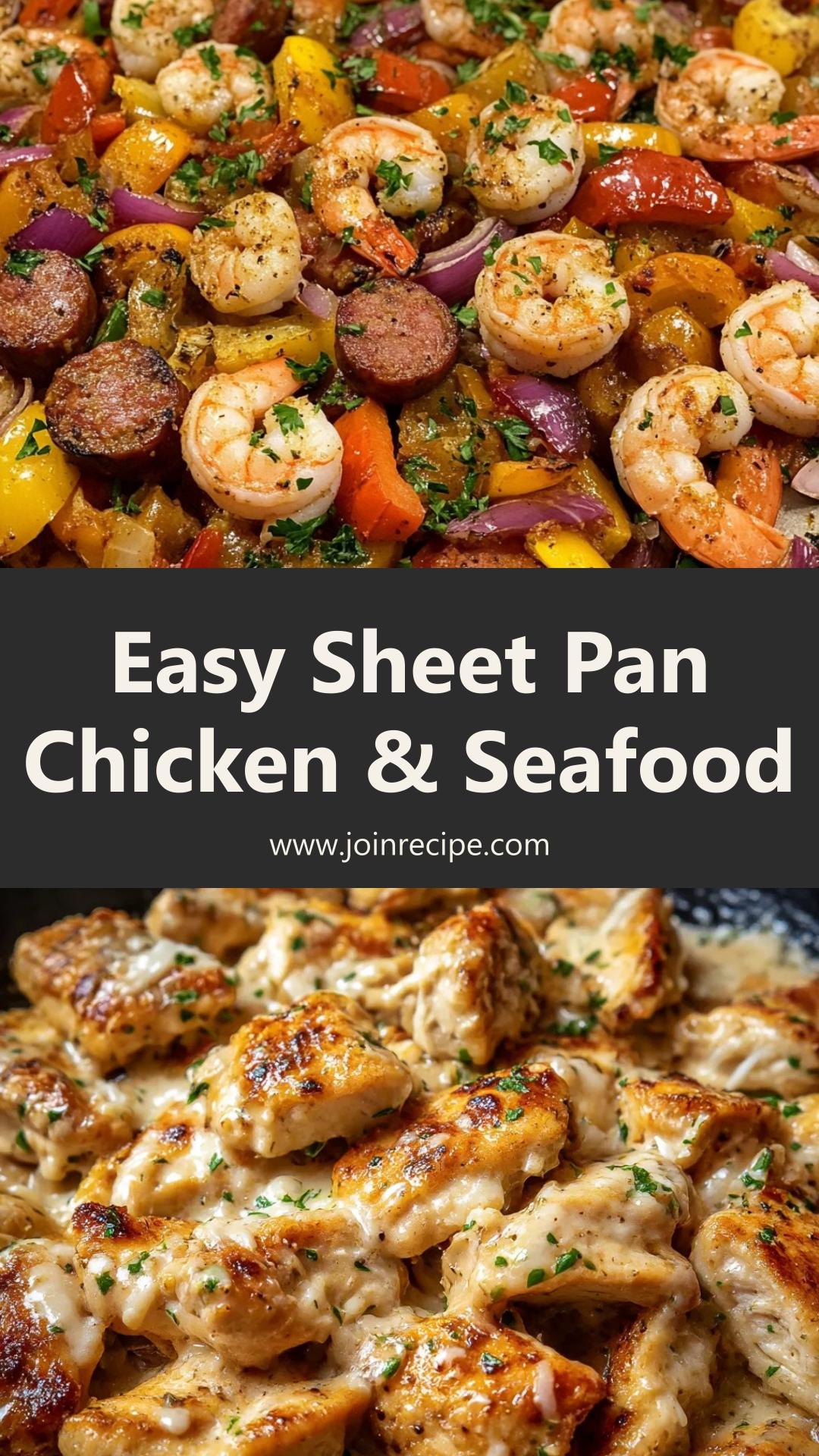 Sheet Pan Chicken & Seafood: Juicy Chicken with Savory Pineapple and Peppers — pin 1