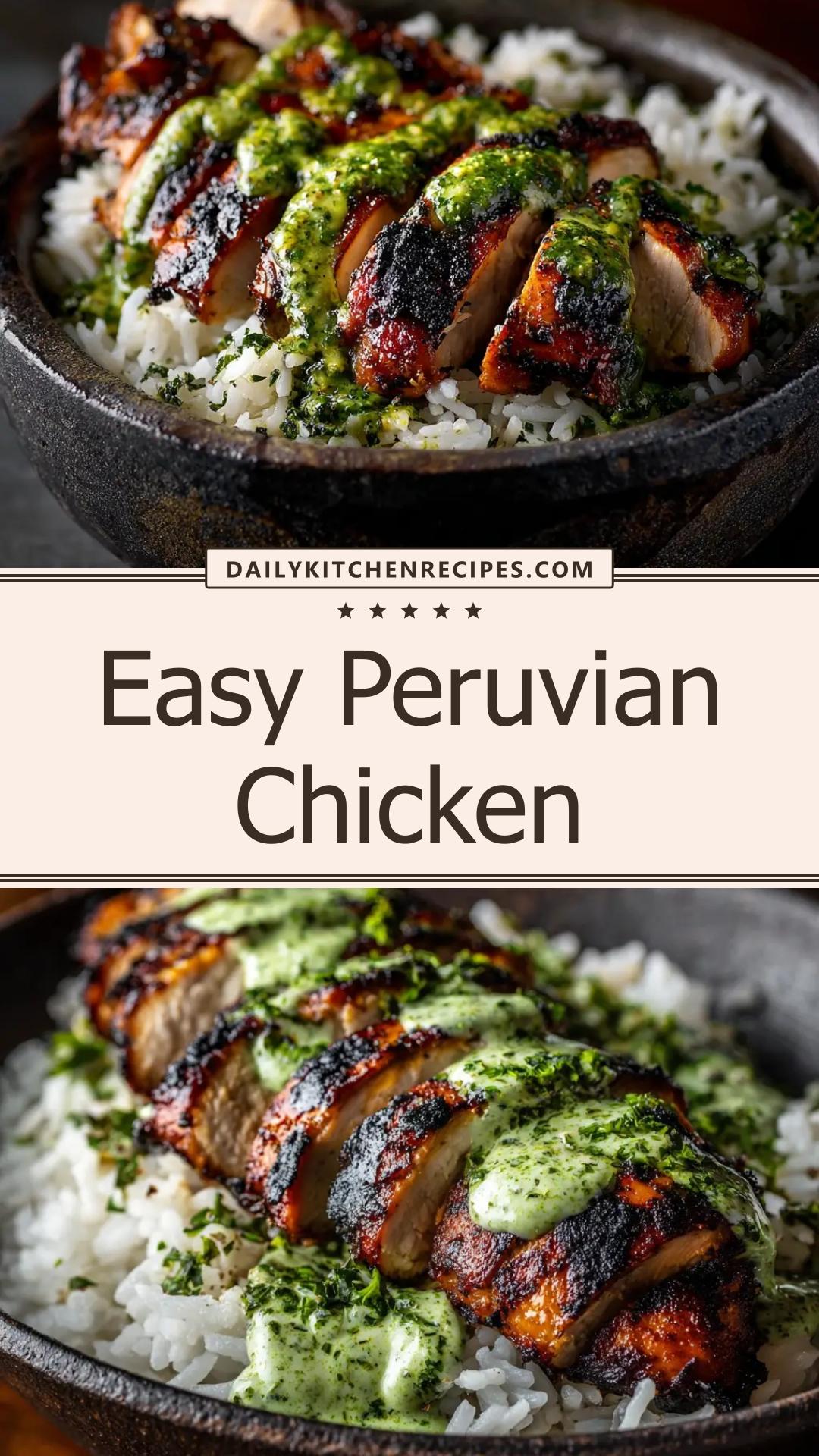 Peruvian Chicken with Aji Verde Sauce — pin 1